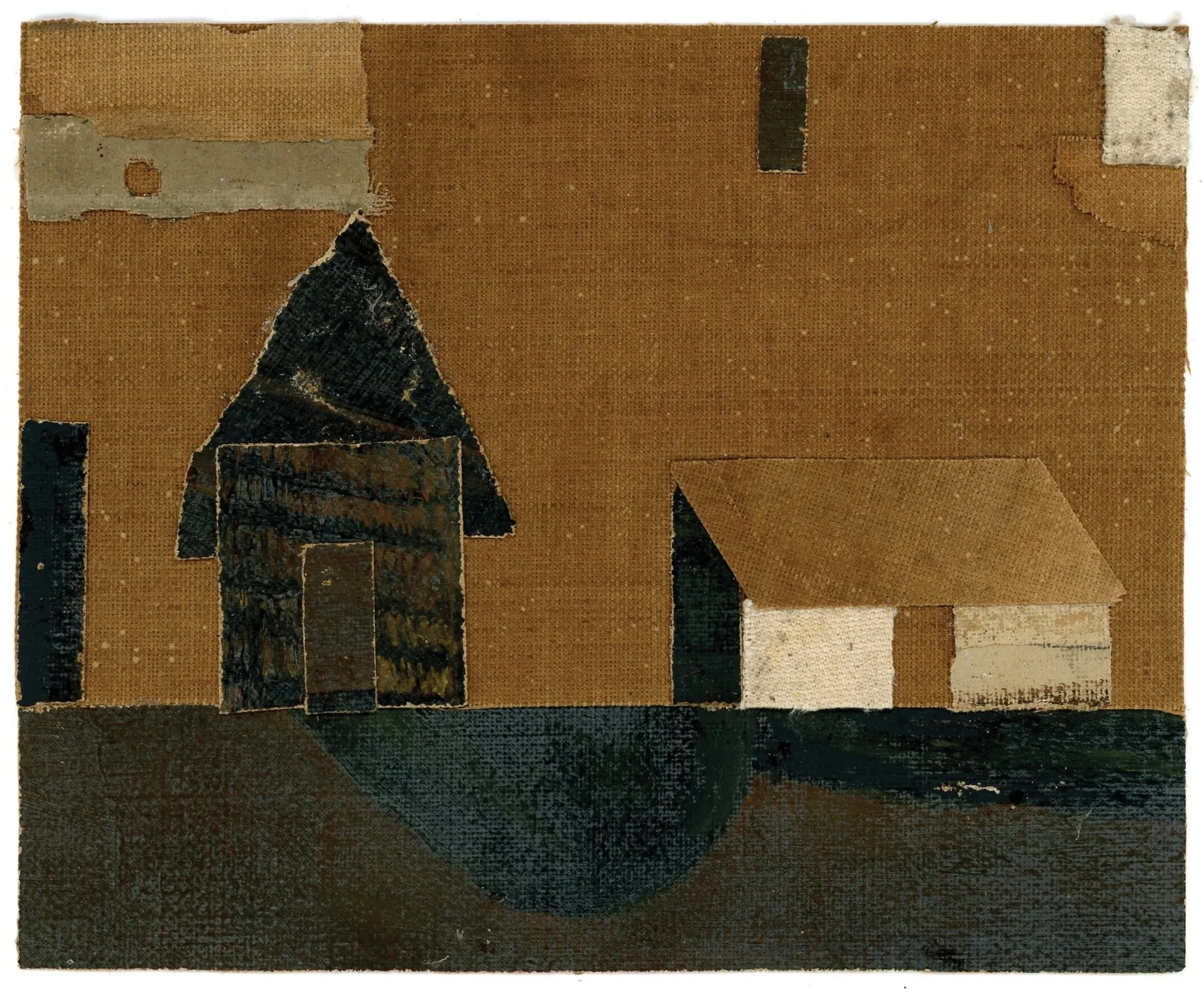 Collage No. 10 by Ed Fella, cut out oil-on-canvas fragments, collaged on paper.