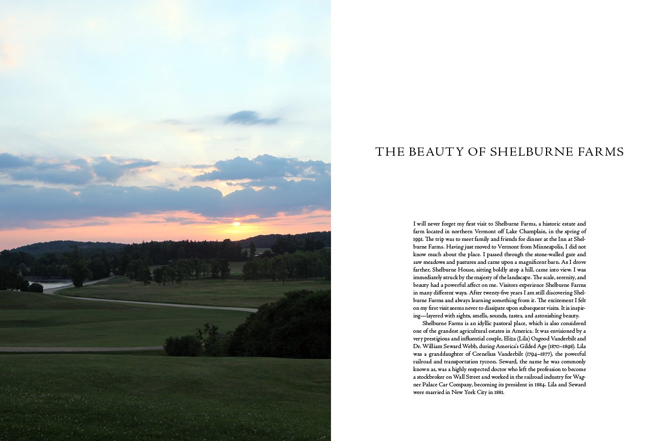 Shelburne Farms: House, Gardens, Farm, and Barns, sunset.