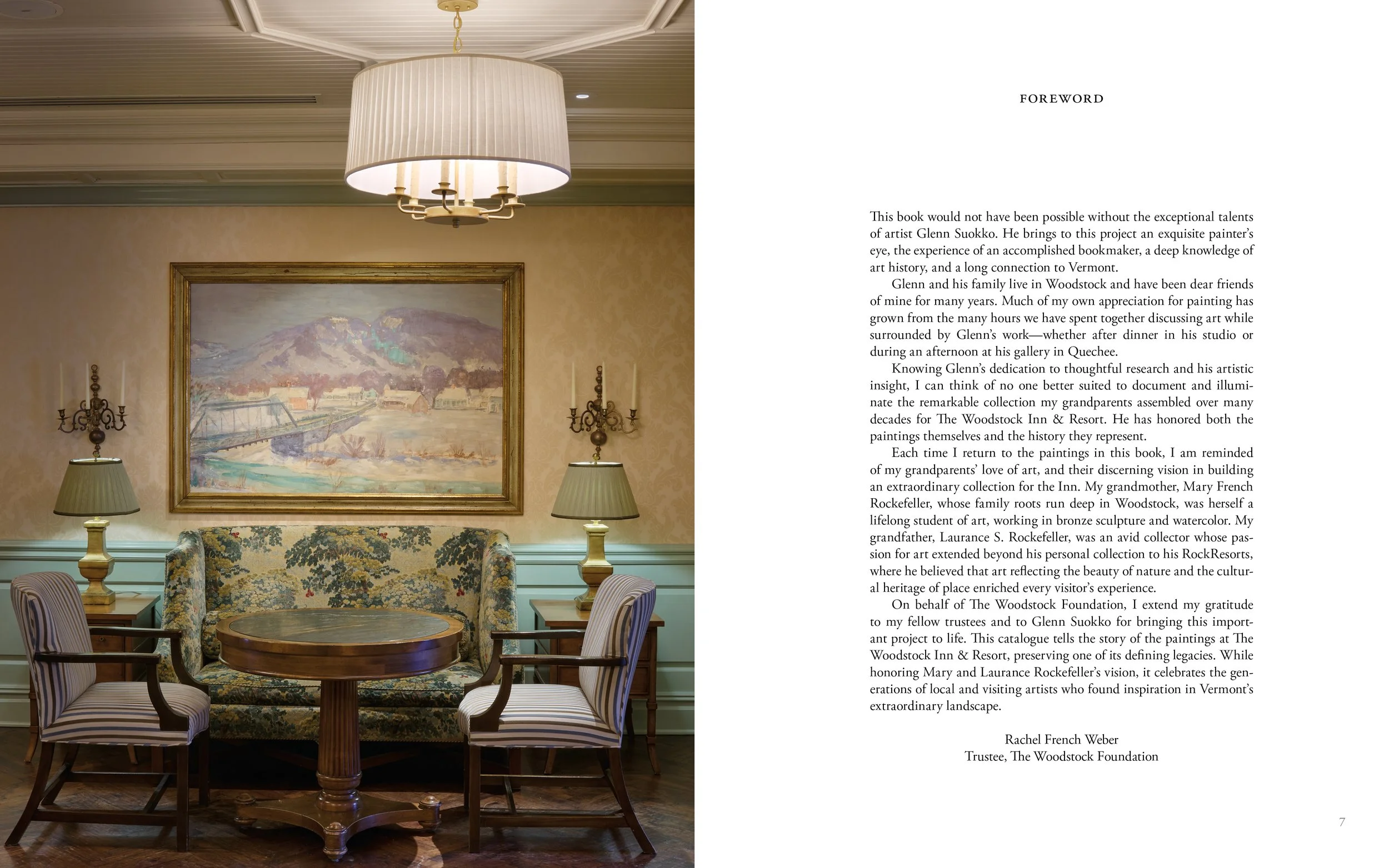 Foreword by Rachel French Weber from Paintings at the Woodstock Inn by Glenn Suokko.