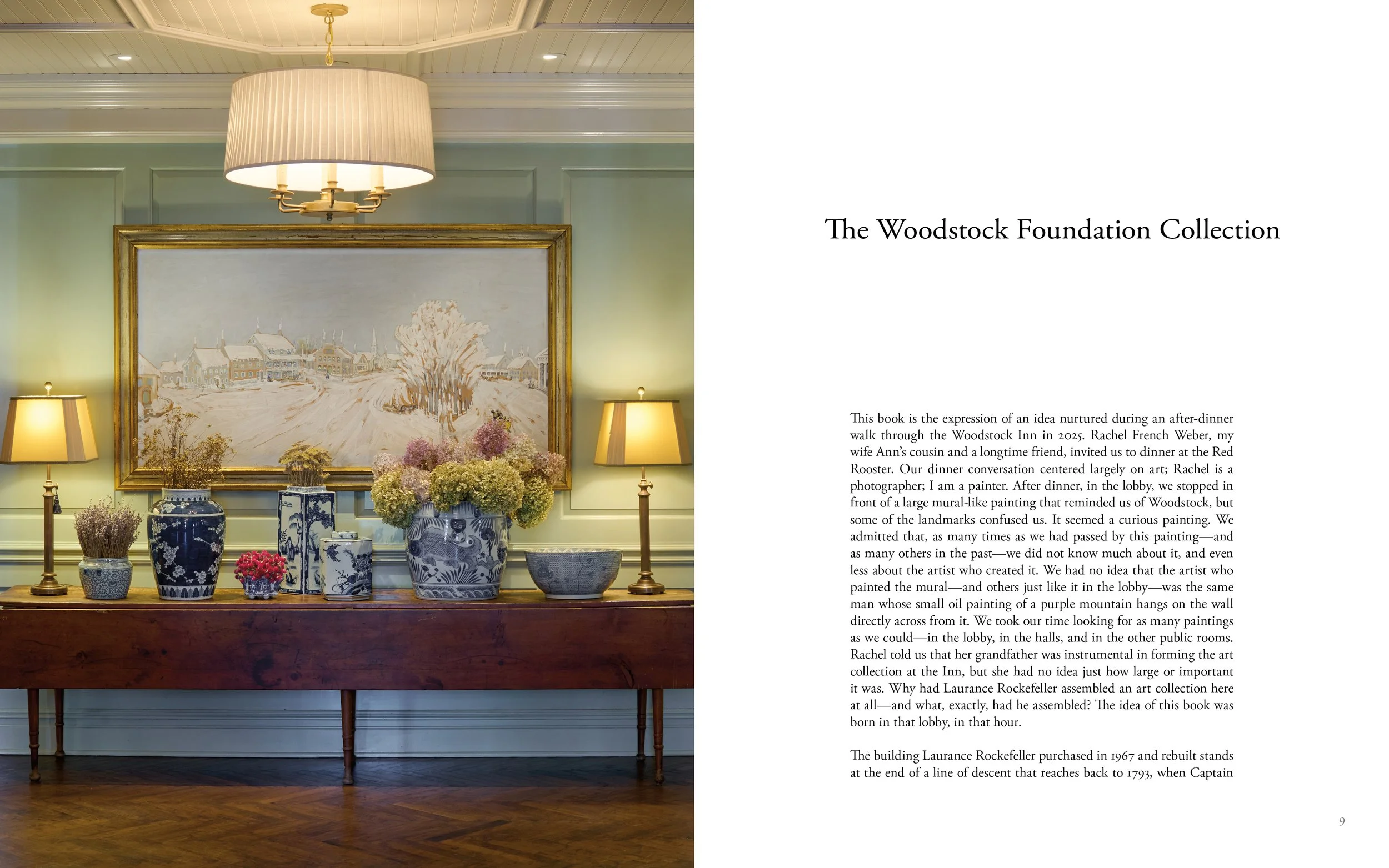 Book page spread from Paintings at the Woodstock Inn by Glenn Suokko.