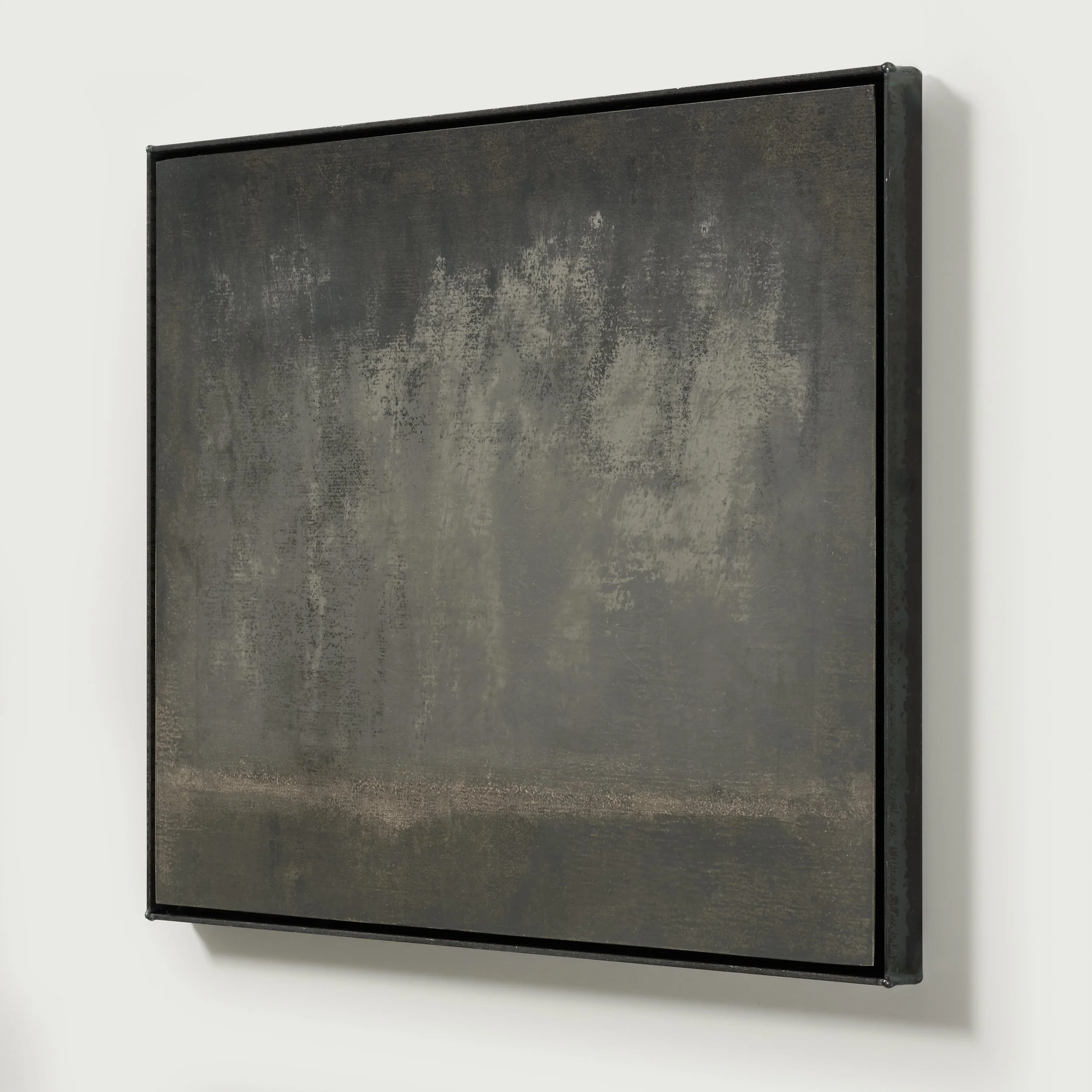 Framed stormy landscape from the Horizons series, oil on wood, Glenn Suokko.
