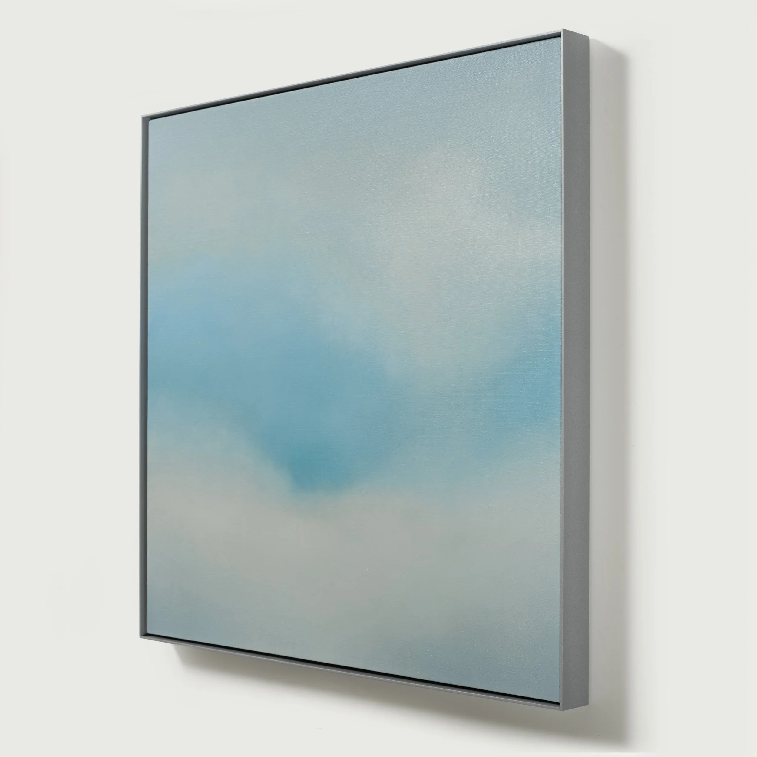 Framed oil painting of clouds on blue sky, Glenn Suokko.