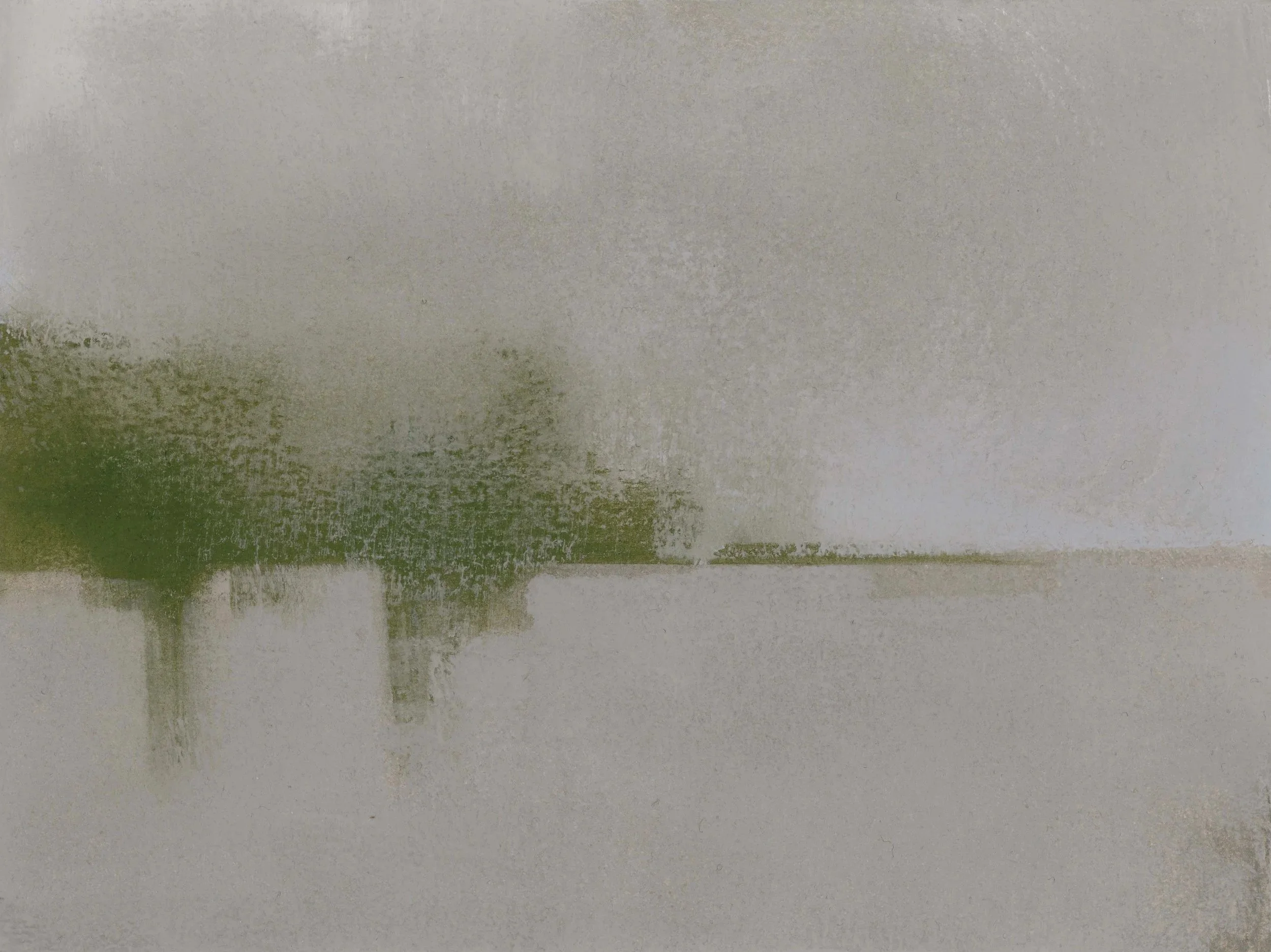 Landscape with strong horizon and group of trees.