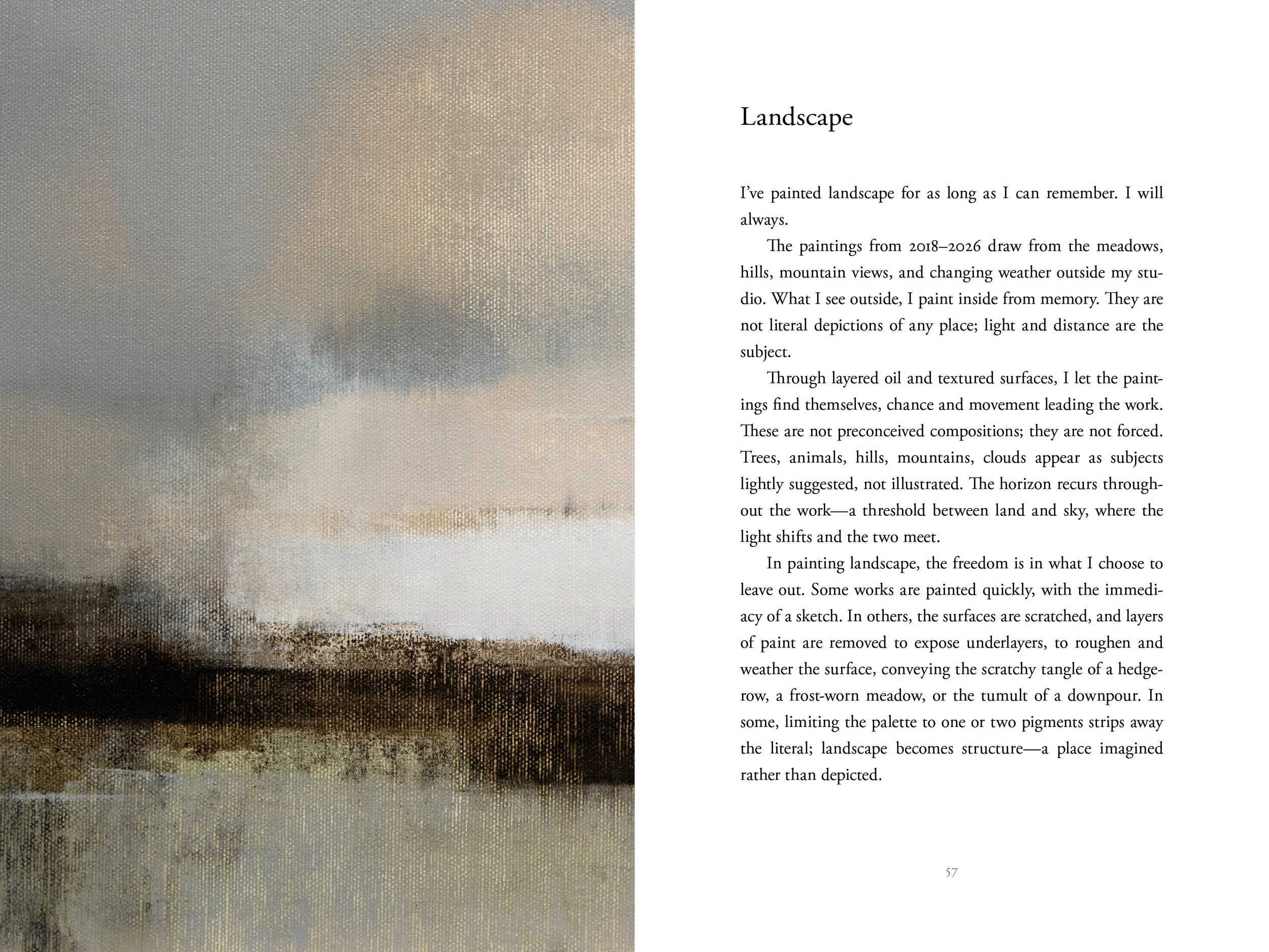 Book pages introducing Landscapes.