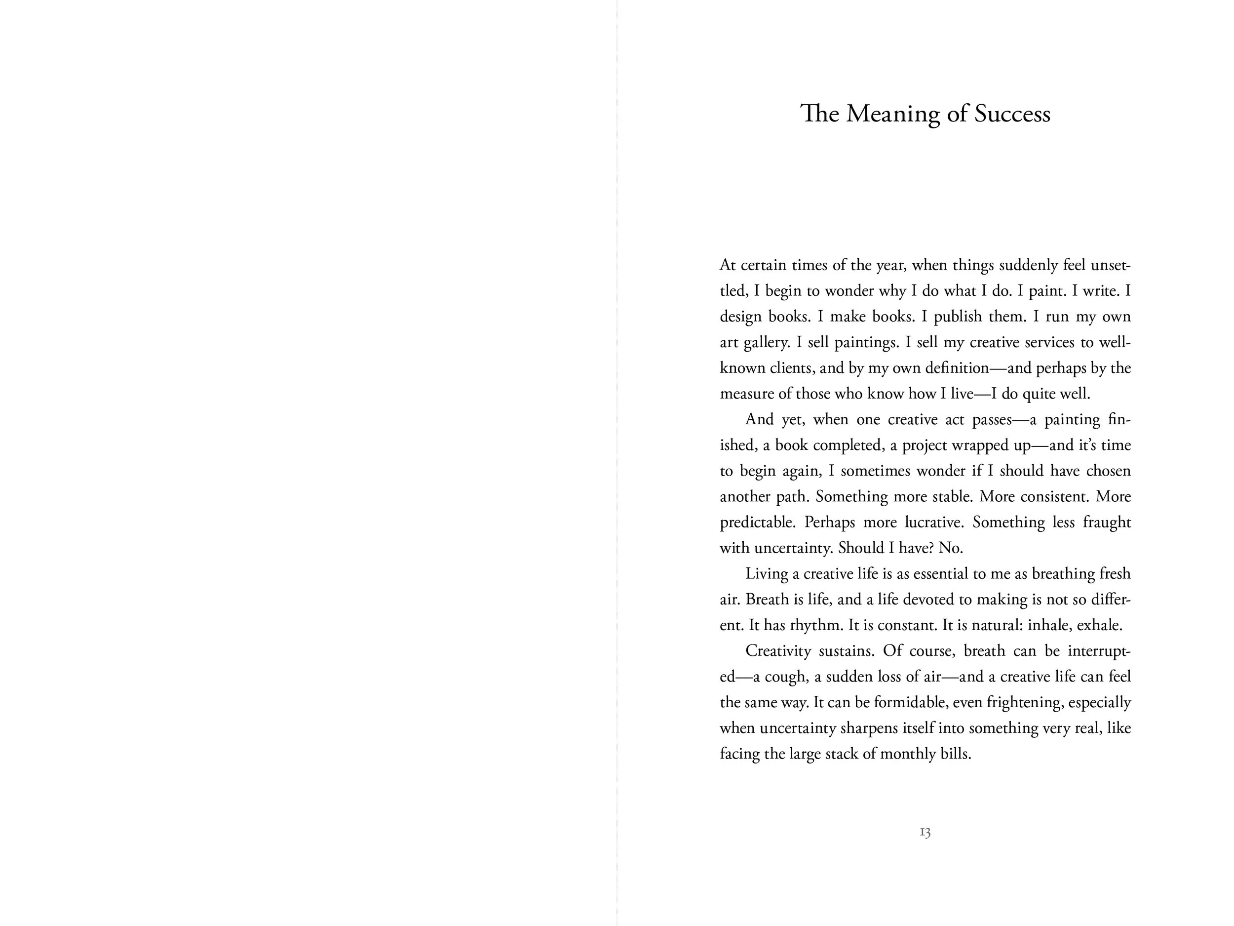 Book pages from "A Quiet Success" published by Glenn Suokko Books.