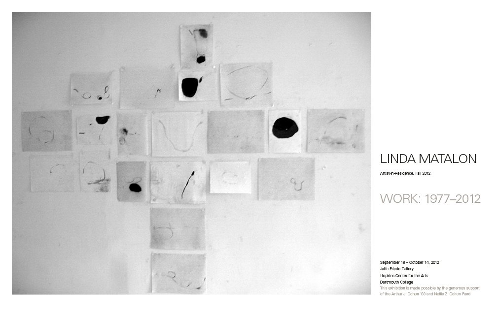 "Linda Matalon, Work: 1977–2012" exhibition catalogue, title page.