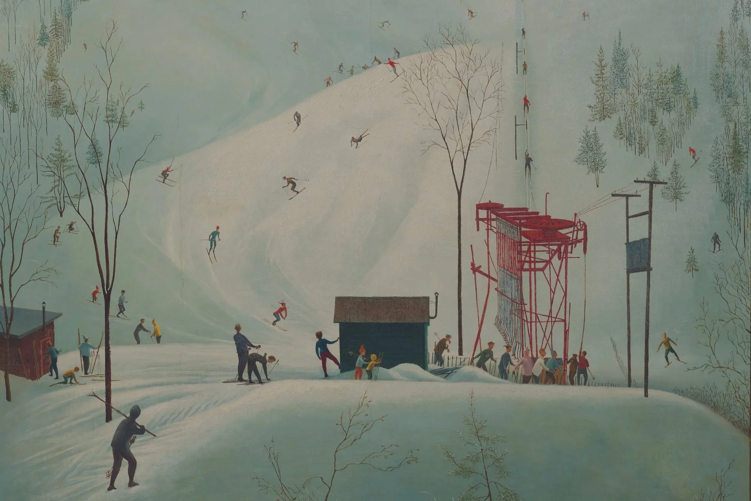 Painting by Byron Thomas of Suicide Six from the book Paintings at the Woodstock Inn.