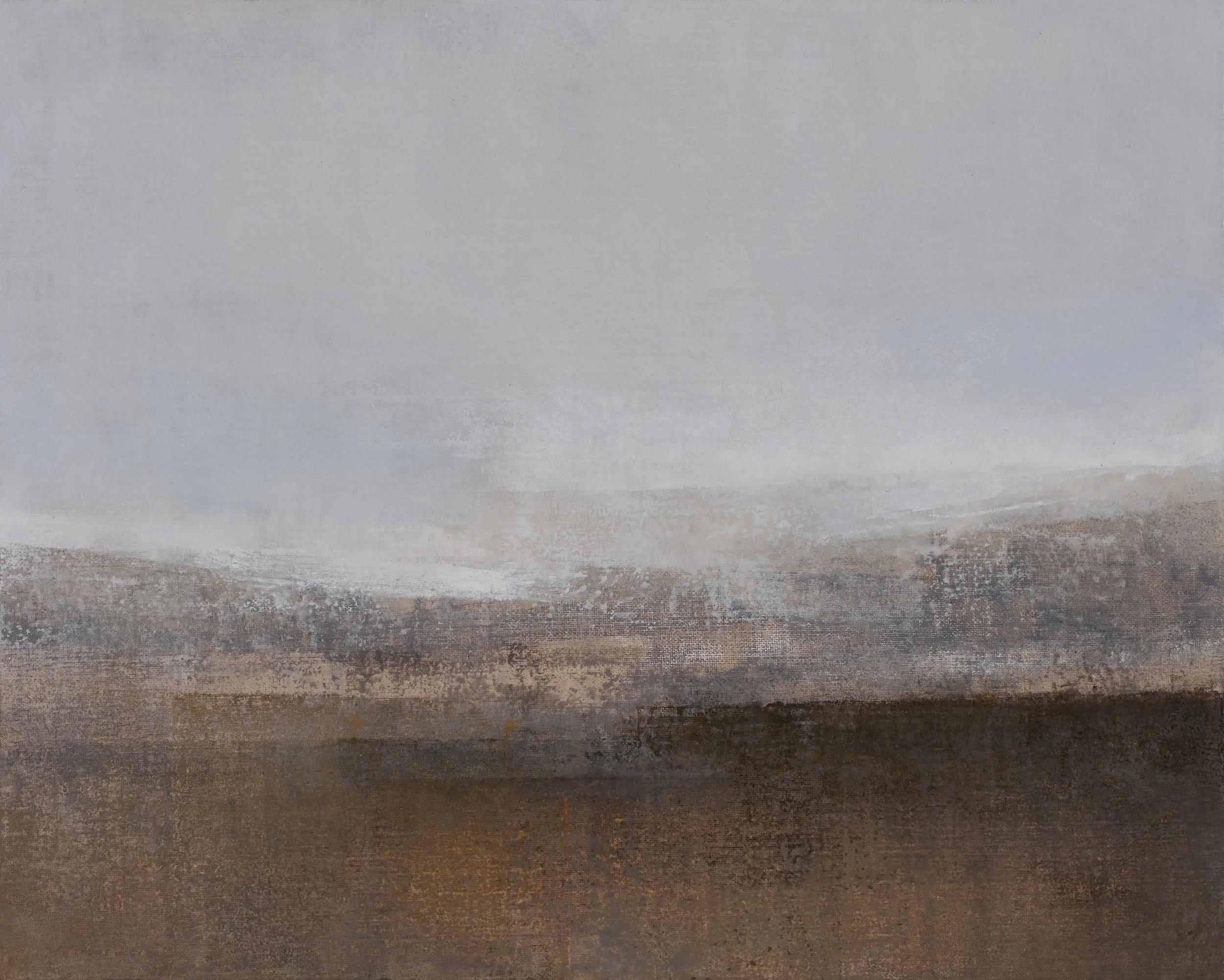 Abstract landscape painting in oil.