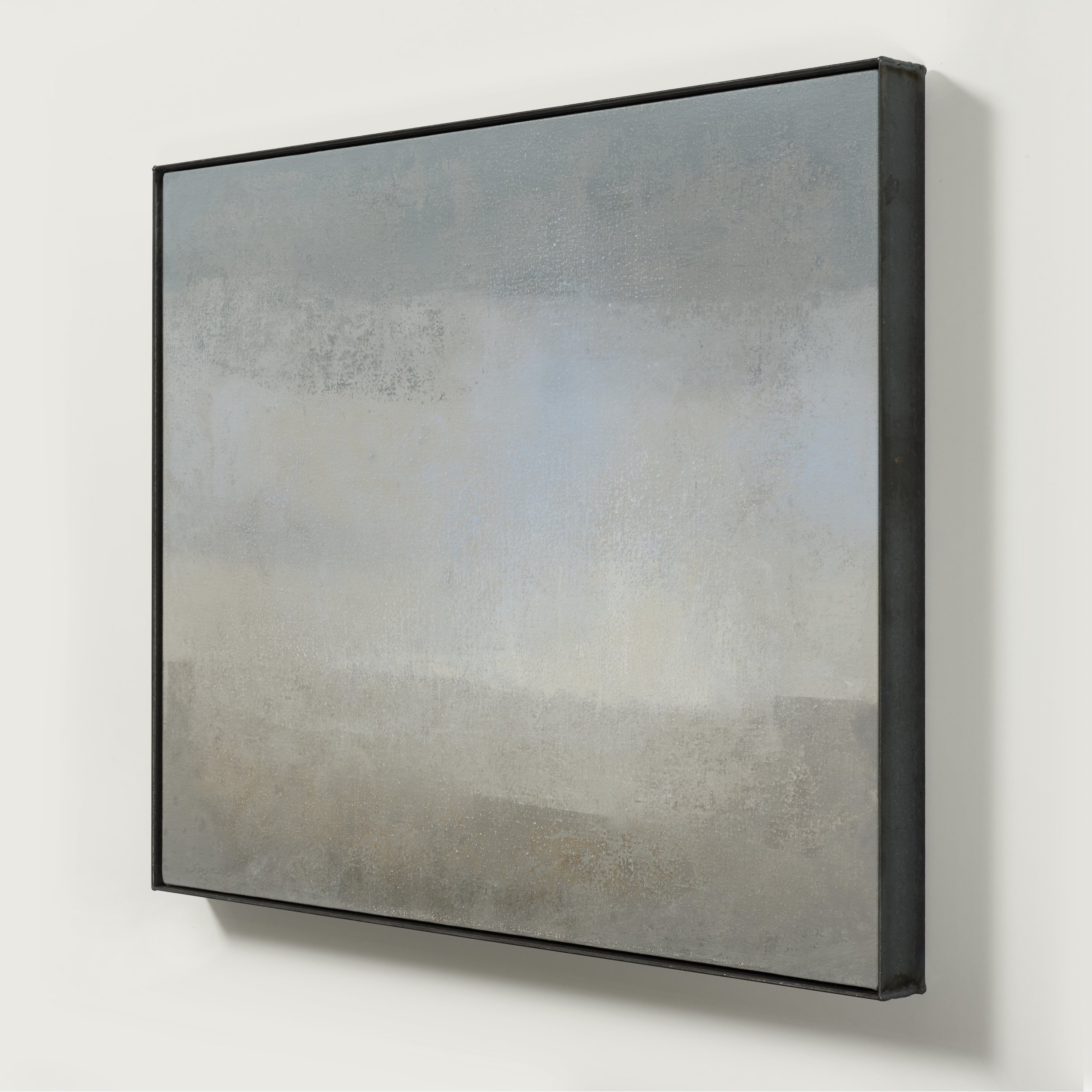 Landscape painting framed in welded steel, Glenn Suokko.
