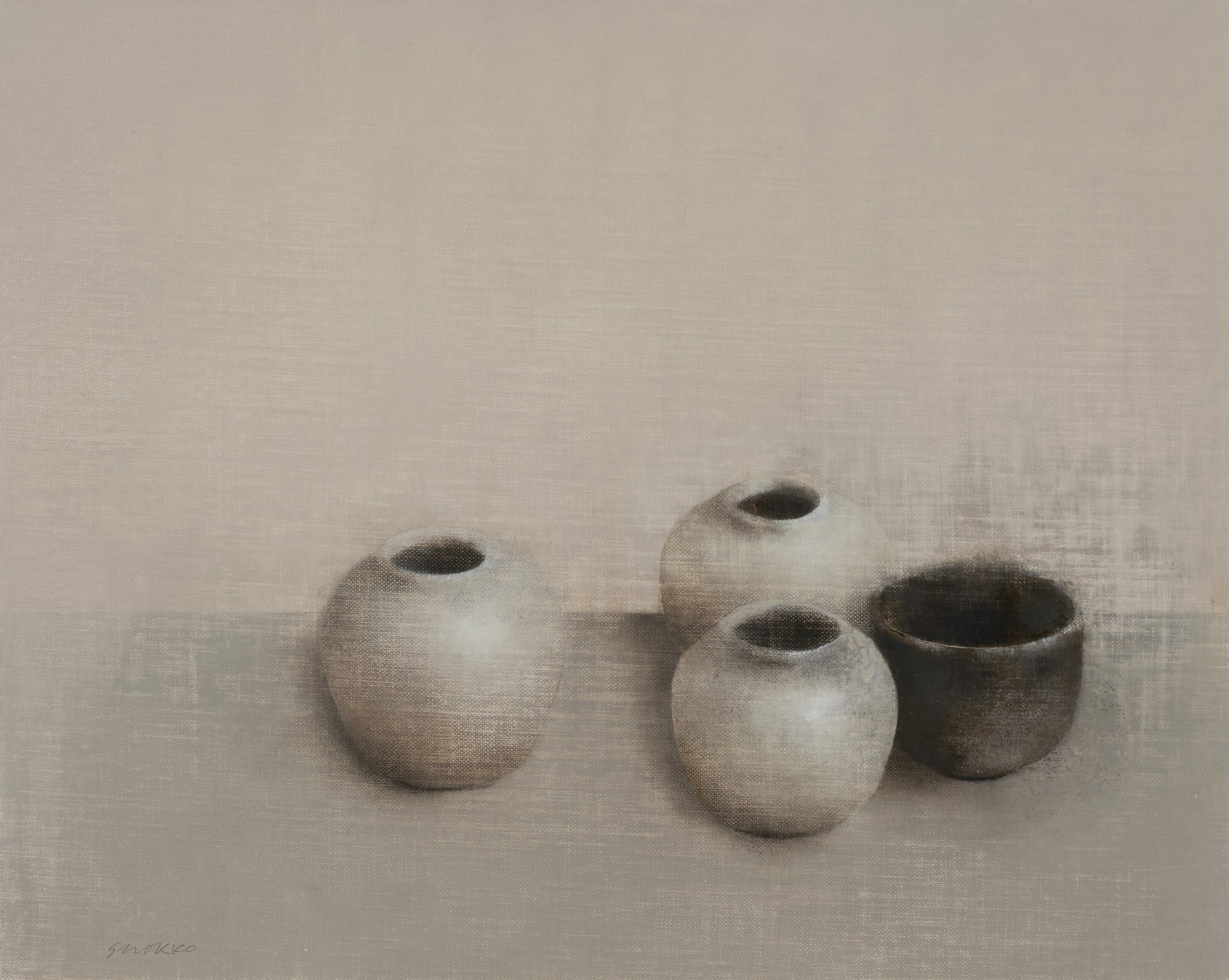 Still life with four vessels.
