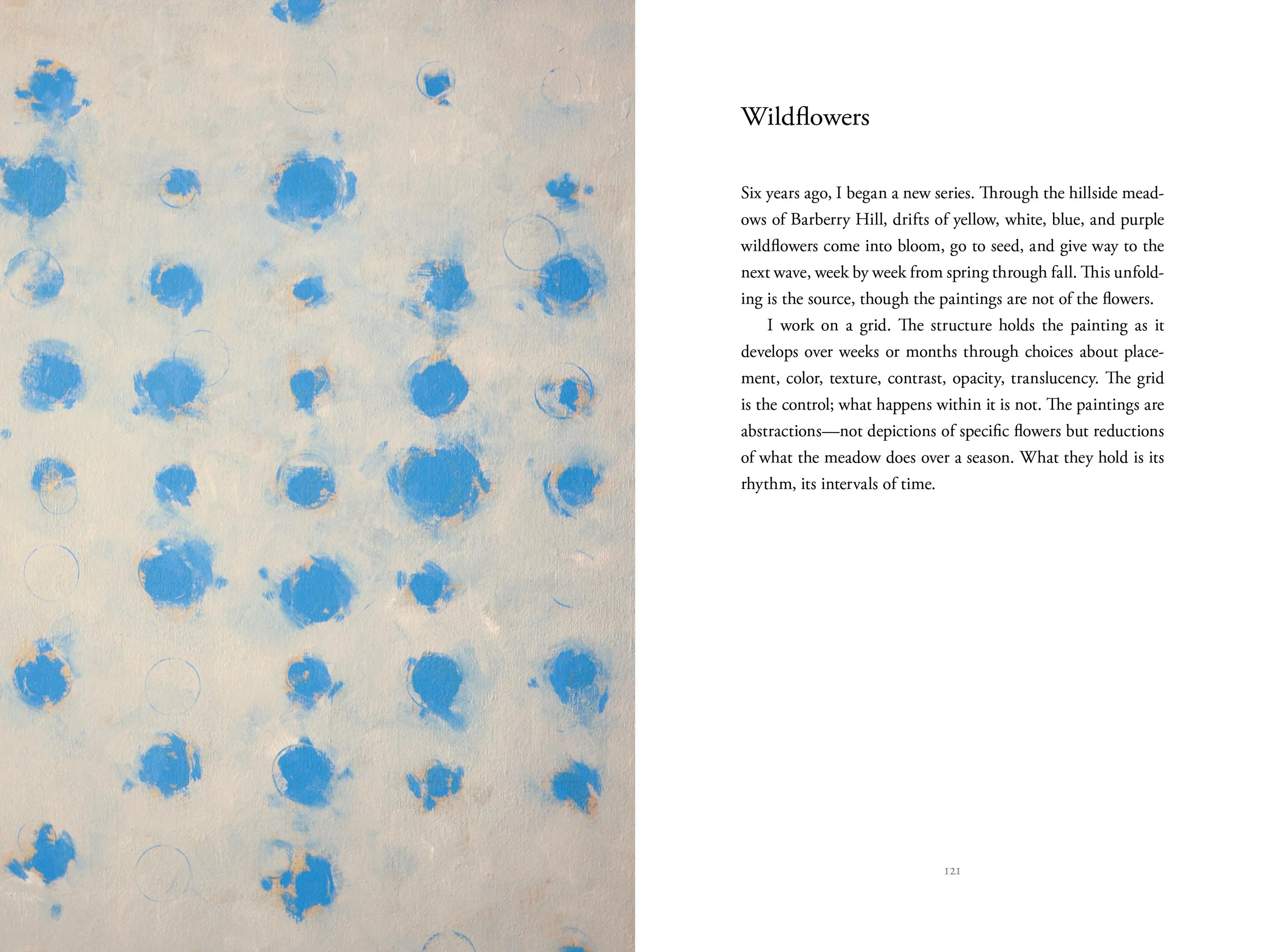Book pages introducing Wildflowers.