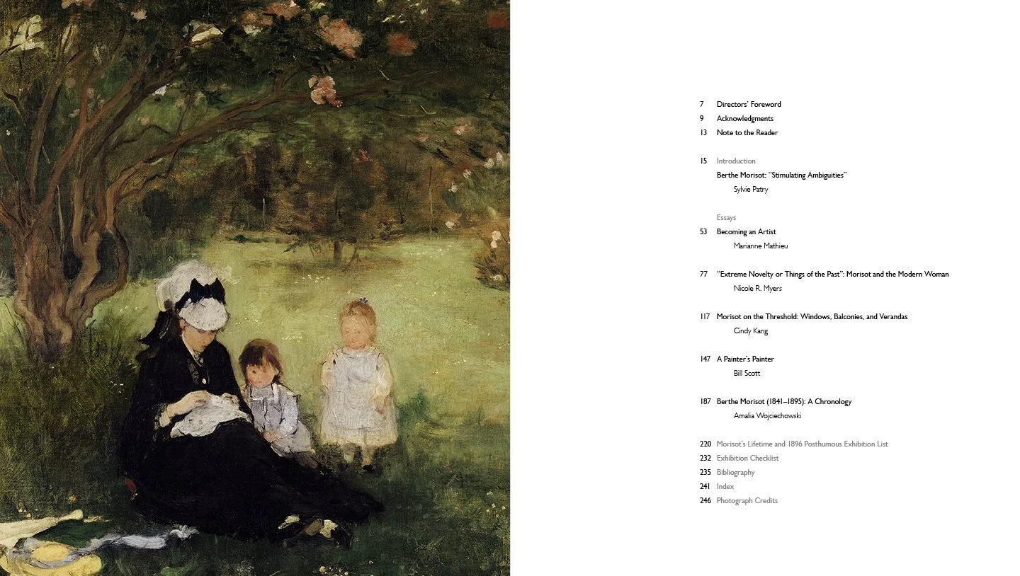 Berthe Morisot: Woman Impressionist, book: contents.