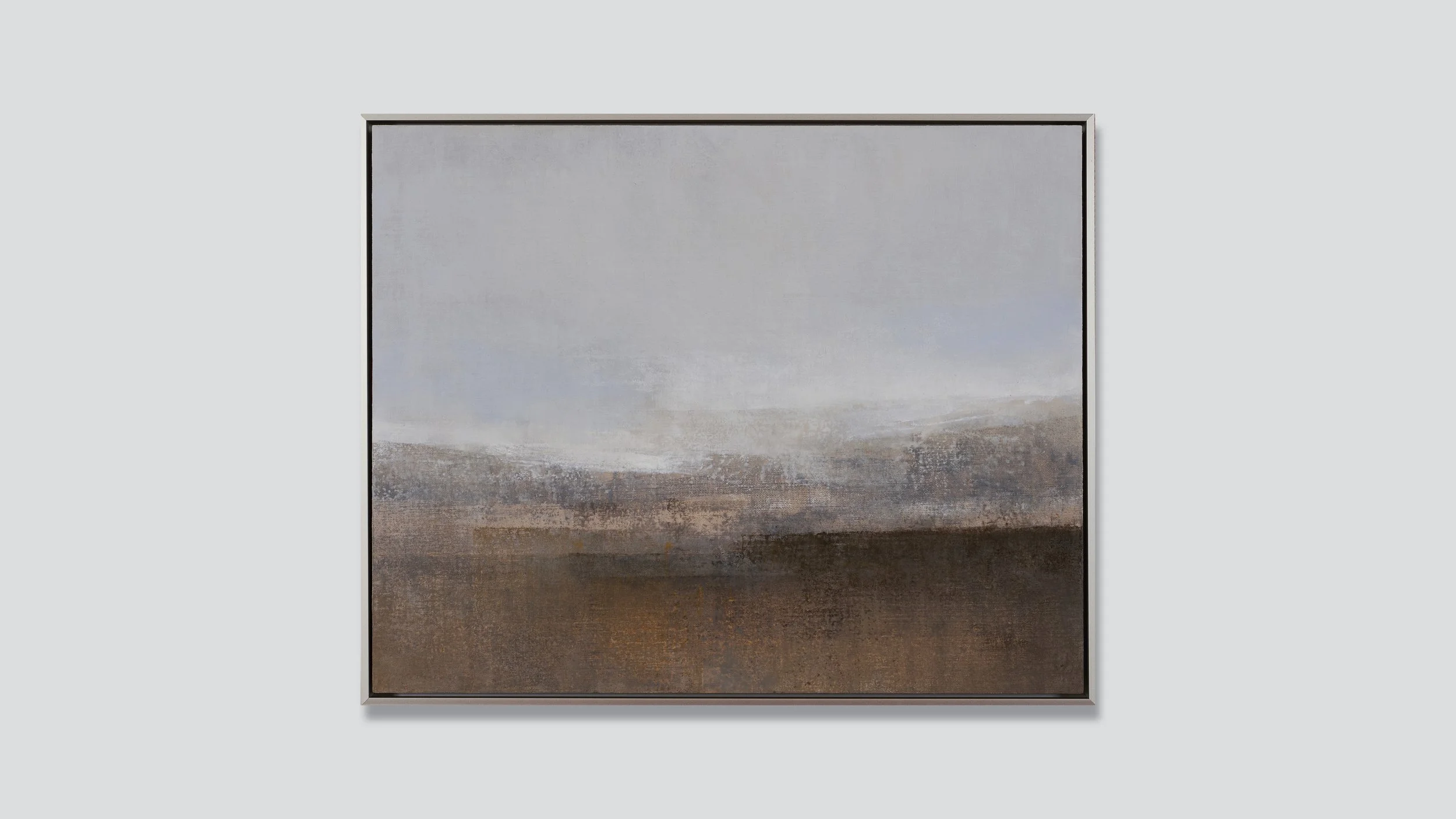 Framed atmospheric landscape, oil on linen, Glenn Suokko.