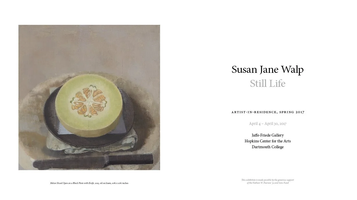 Susan Jane Walp: Still Life | exhibition catalogue:  title page spread.