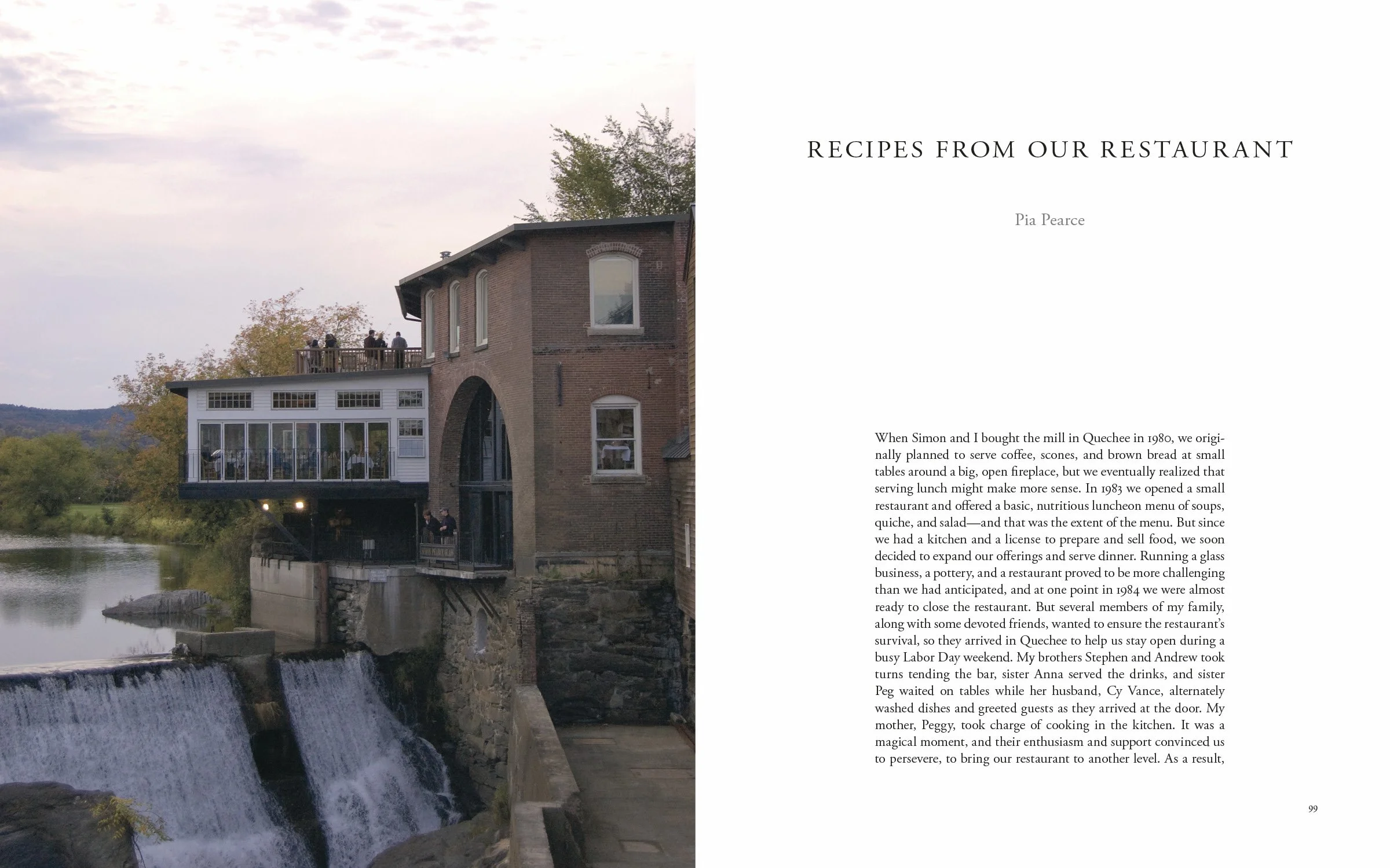 Pia and Simon Pearce: A Way of Living, book: restaurant.