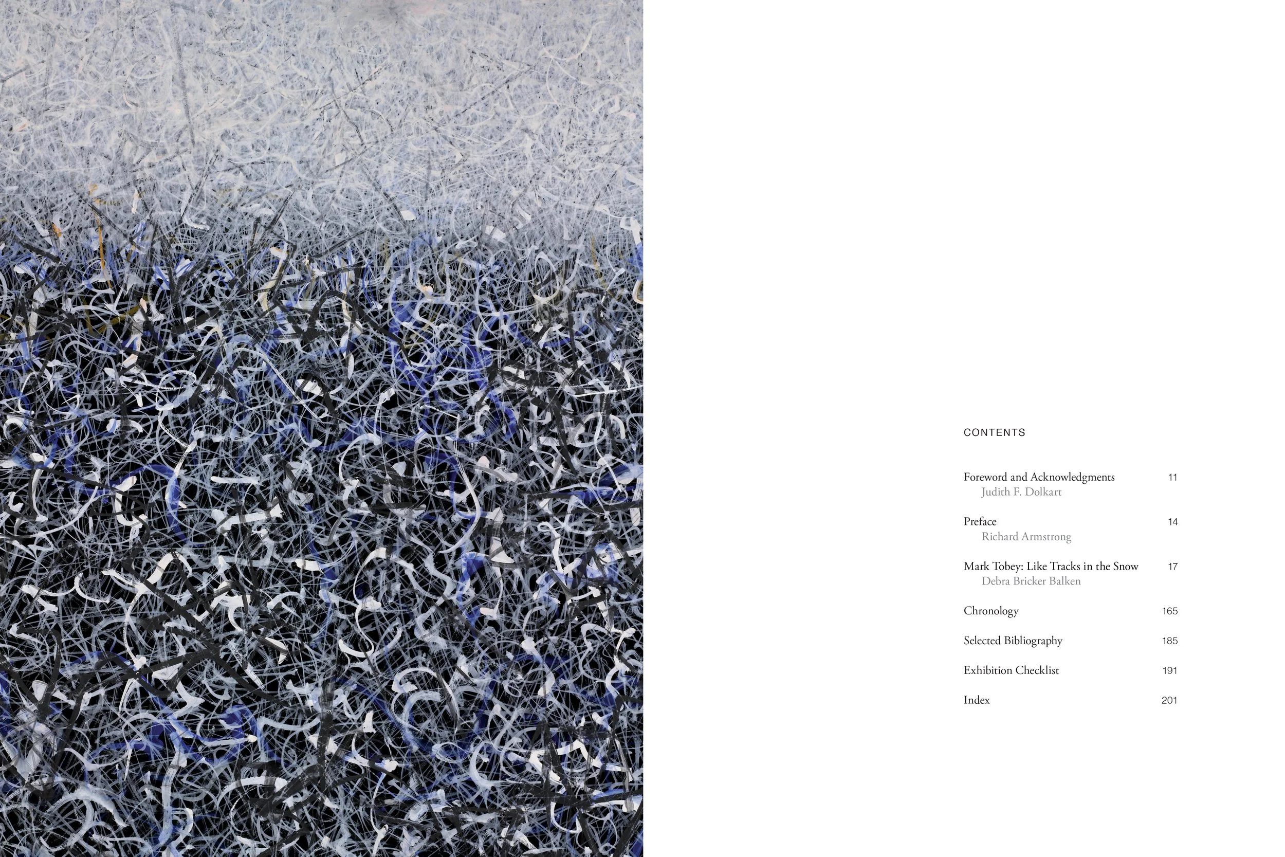 Mark Tobey: Threading Light, book: contents.