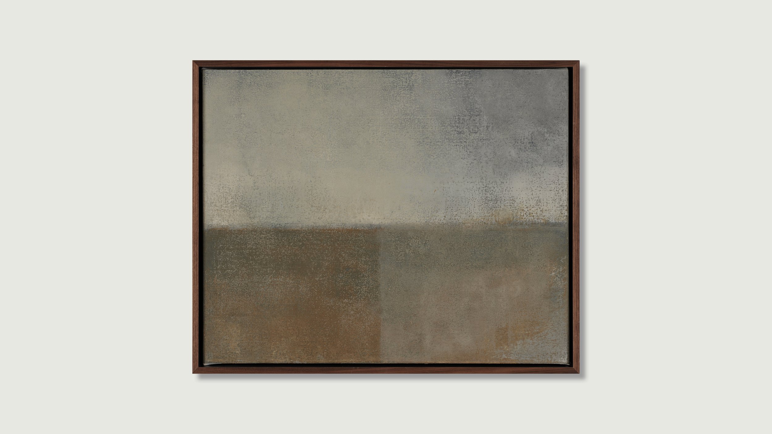 Framed minimalist landscape painting from the Horizons series by Glenn Suokko.