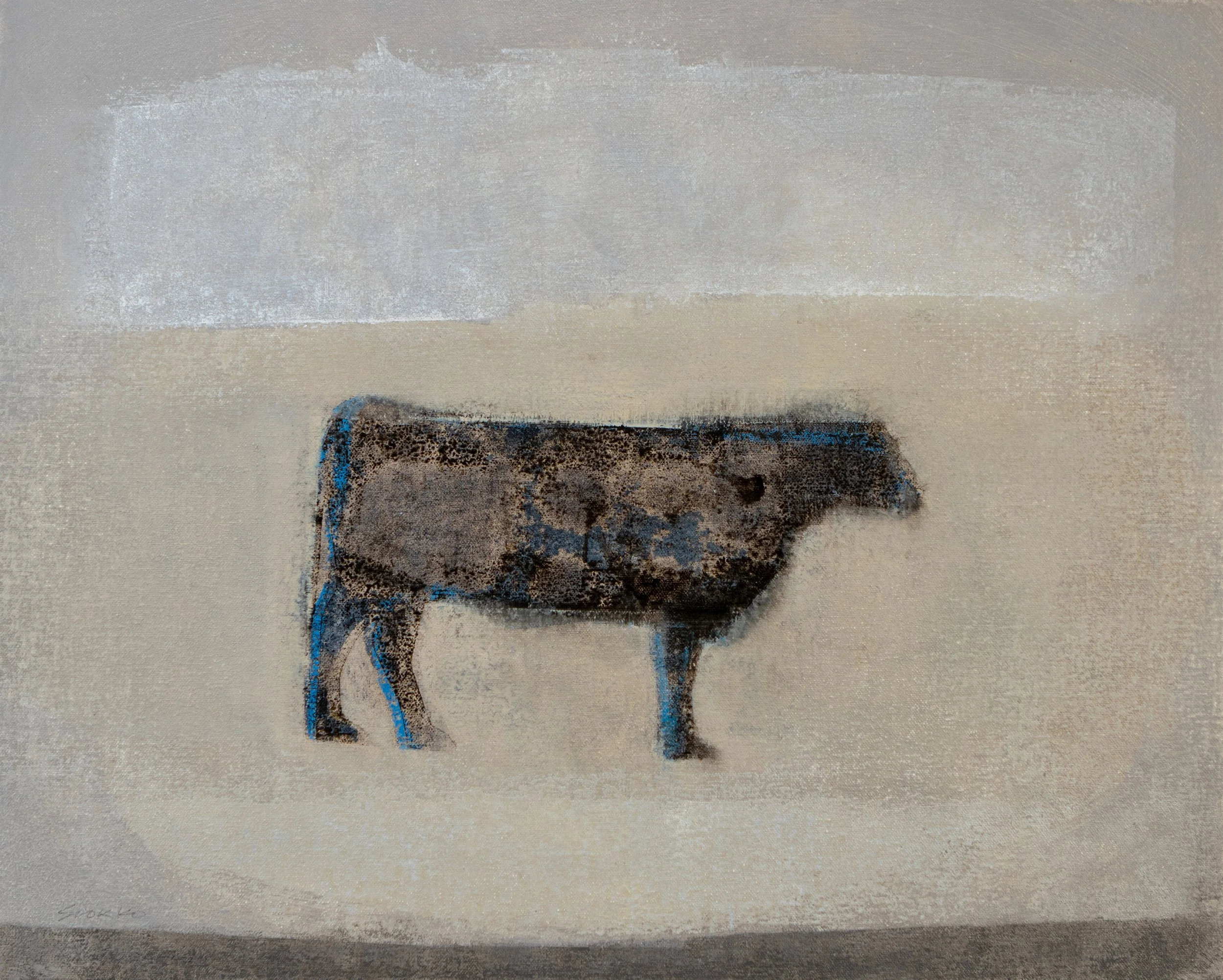 Oil painting on canvas from the “Angus: Standing Cow, Grazing Cow” exhibition.