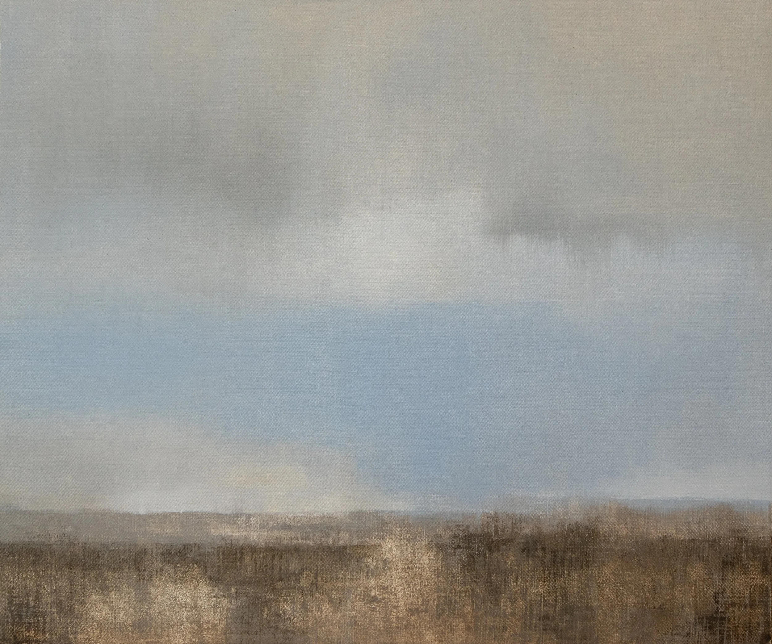 Landscape with low horizon, oil on linen.