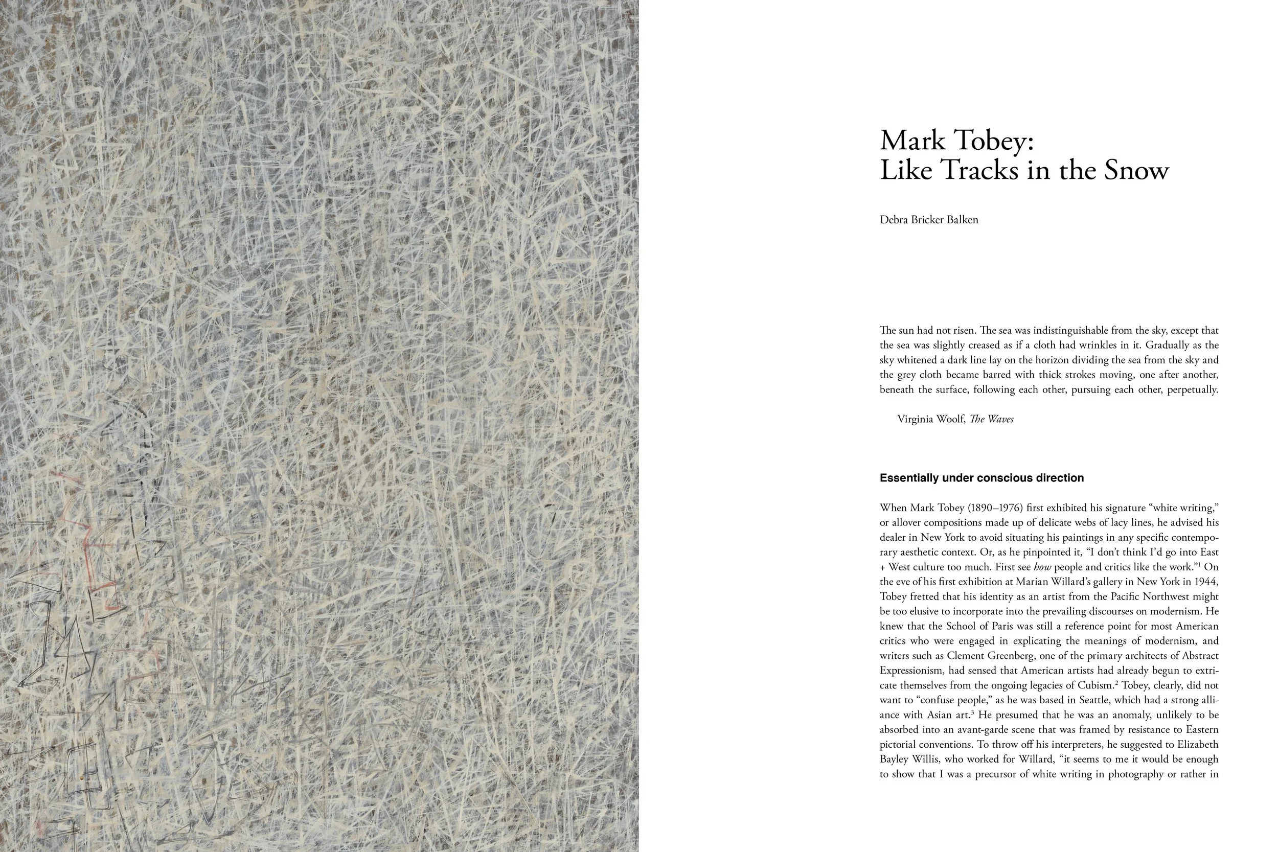 Mark Tobey: Threading Light, book: essay.
