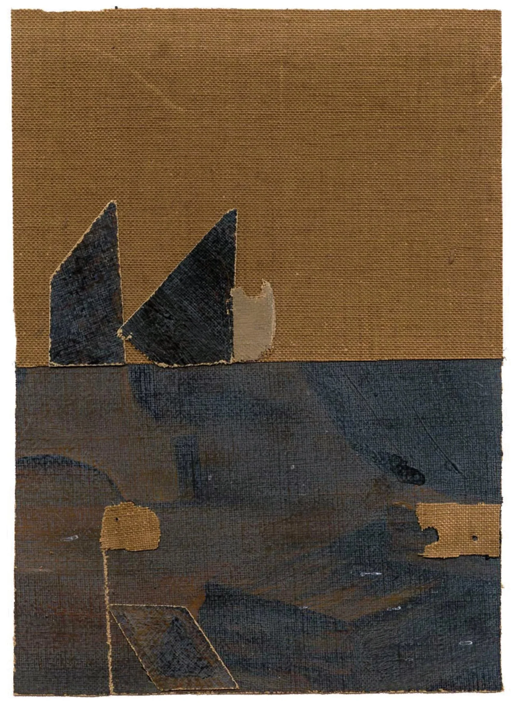 Collage No. 7 by Ed Fella, cut out oil-on-canvas fragments, collaged on paper.