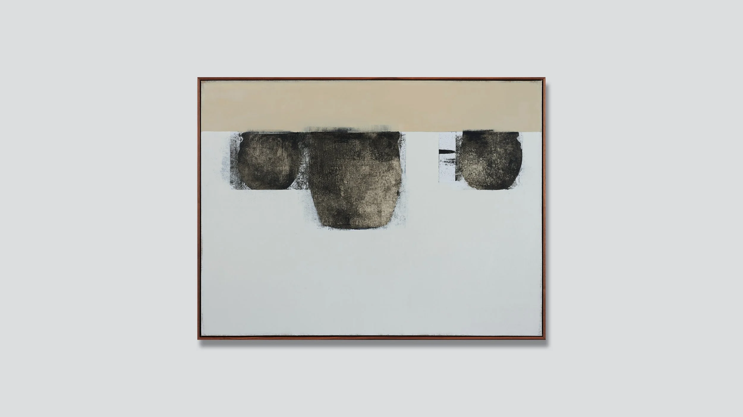 Framed composition, oil on canvas, by Glenn Suokko.