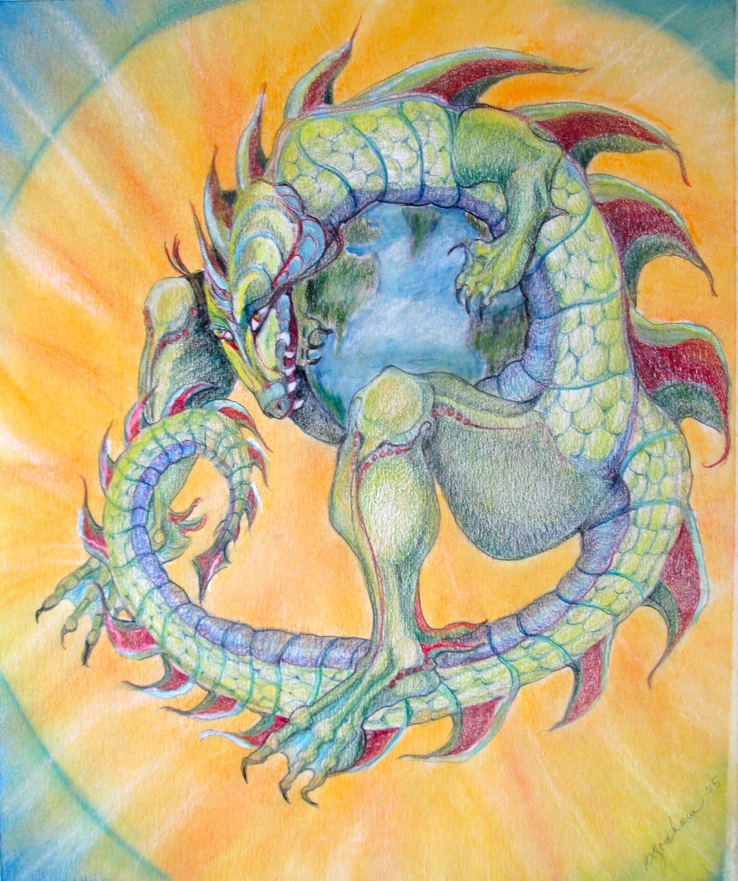 DRAGON CRADLES THE EARTH
