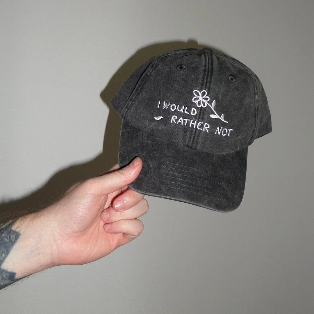 Rather Not Dad Cap (Ashen black variant)