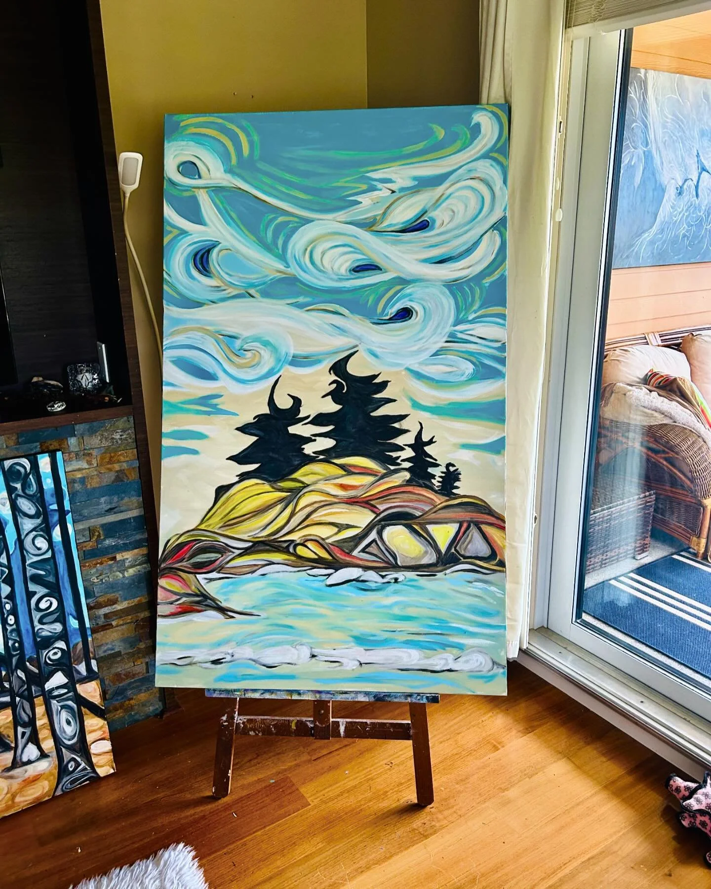 With an art show this Saturday of course I&rsquo;ve got this big one  back on the easel making changes to it&hellip;.