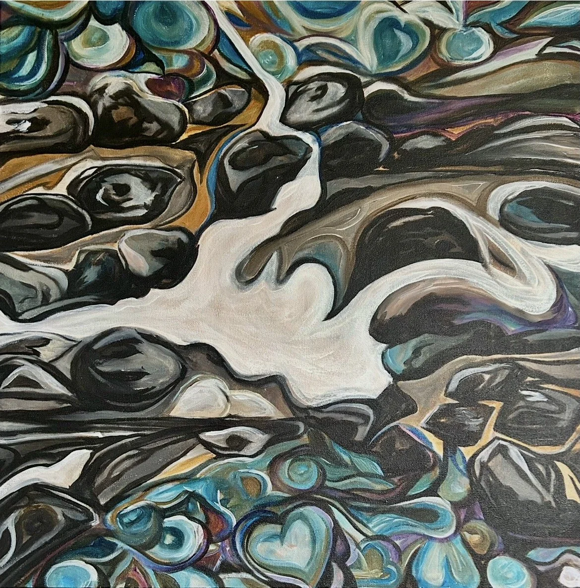 Sooke River Hike 20"x20" $400