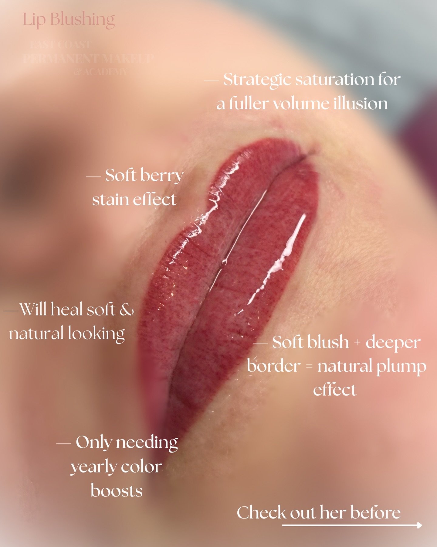 Before/after and pros of lip blushing 💋❤️

I can&rsquo;t wait to see these lips healed, we went with a rosy color to cancel out the peach tones she didn&rsquo;t like. 

While also fixing the asymmetry &amp; redefining her shape! 

#lipblushing #lipb