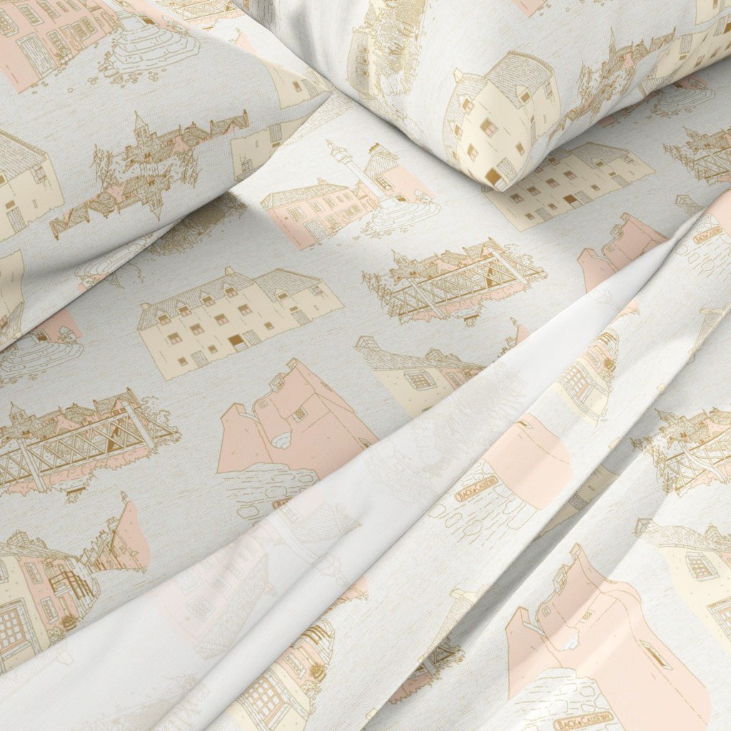 Culross Village Duvet Cover by Laurie Shipley available on Spoonflower