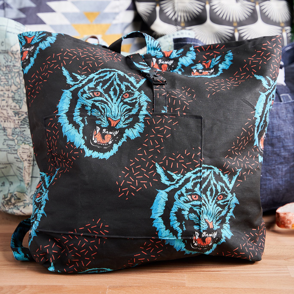 Pop Art Tigers! fabric designed by Laurie Shipley. Available to shop on Spoonflower.