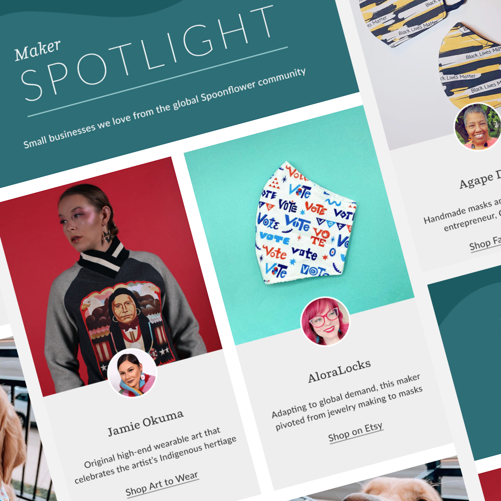 A sample of Spoonflower emails written by Laurie Shipley.