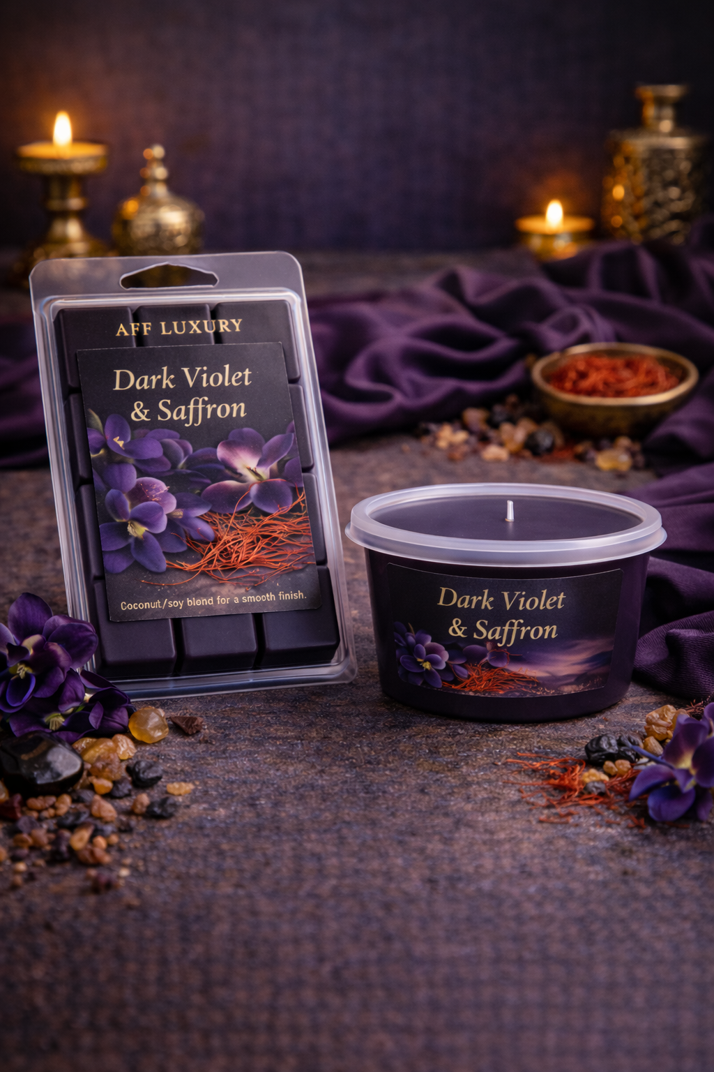 Dark Violet & Saffron