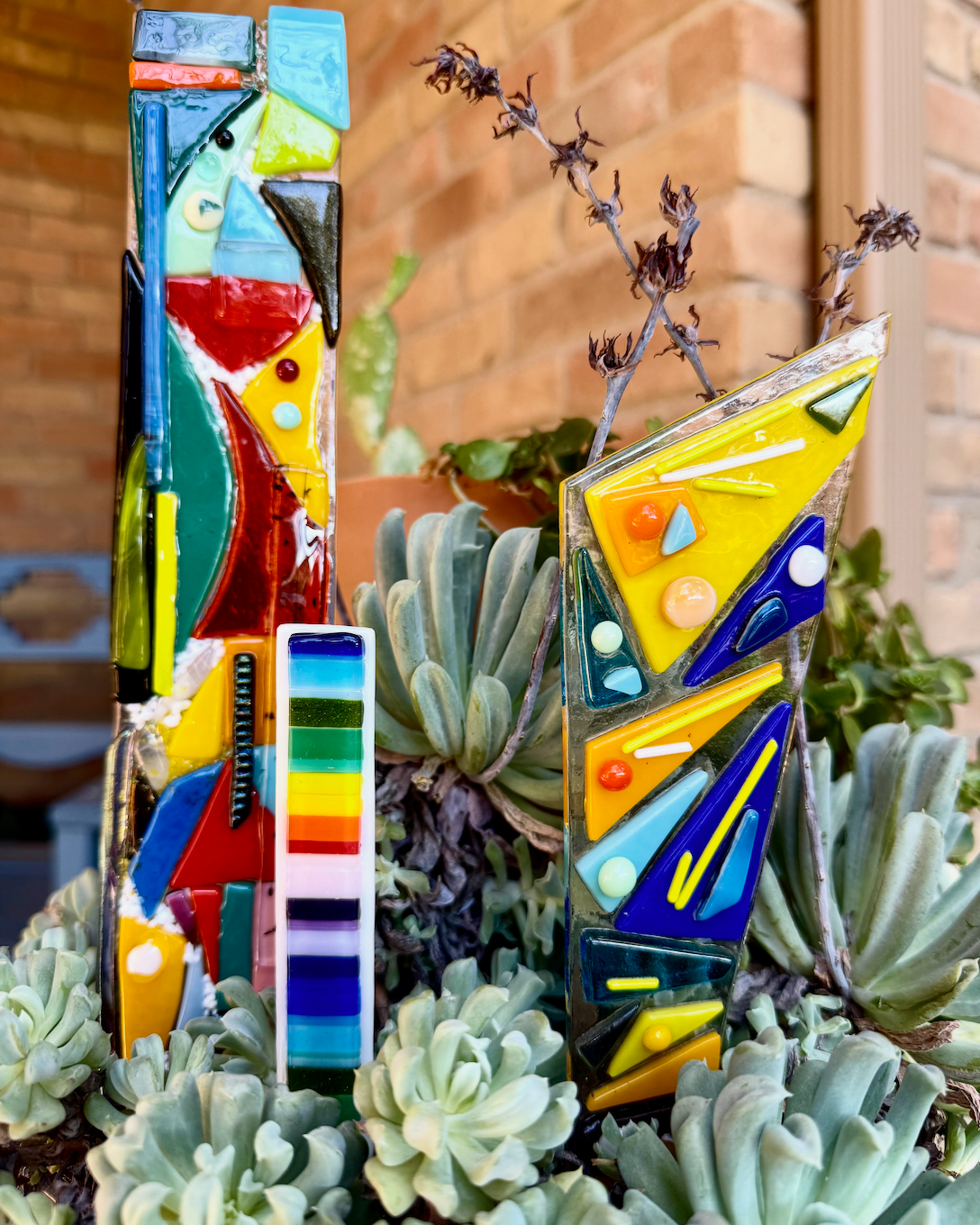 Fused Glass Garden Art