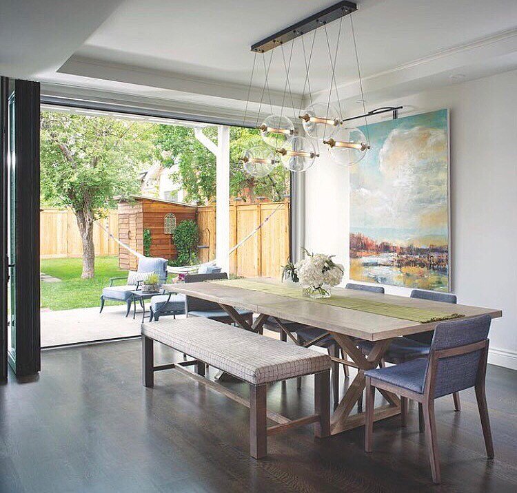 One of my pieces in a home showcased in @coloradohomesmag #AnnShogren @aerenagalleries placed this modern landscape with a very astute Patron! I love how my painting looks there! #modernlandscapepainting #modernlandscape #modernoilpainting #contempor