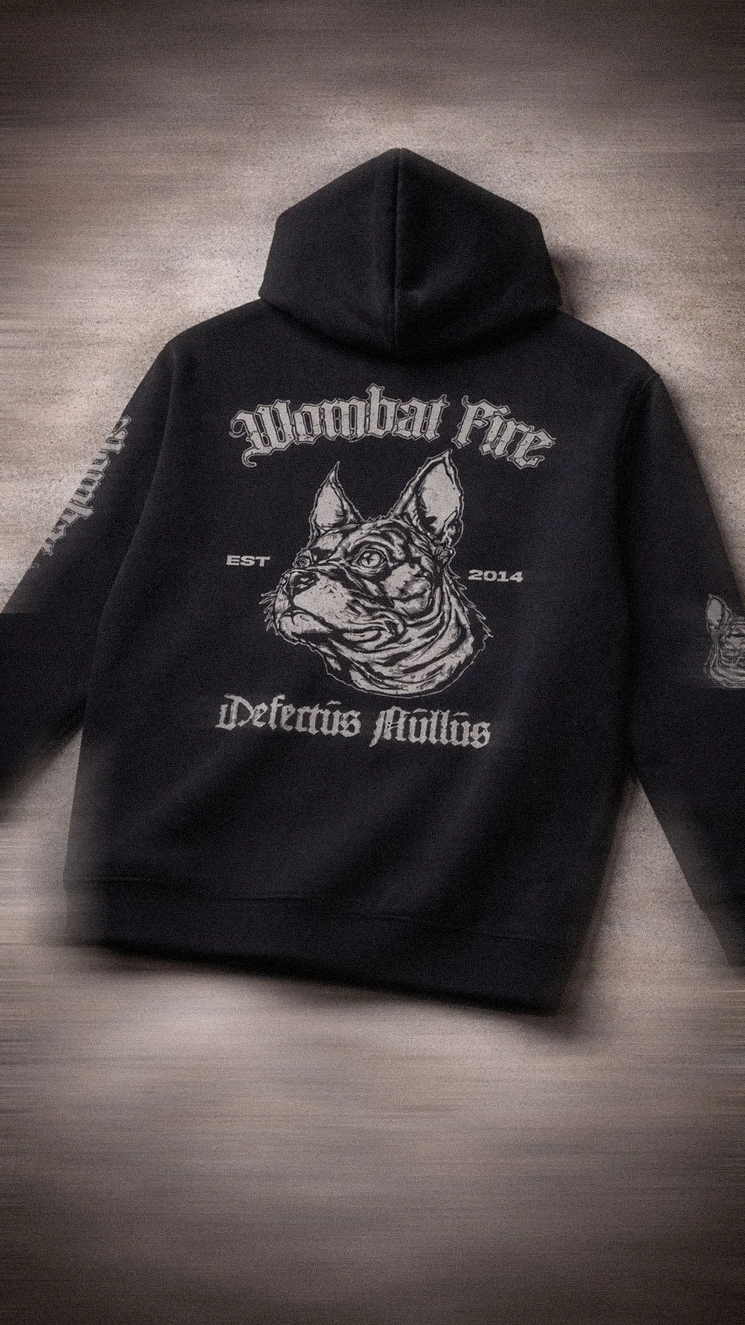 Wombat Fire "EVA" GRAY Oversize Fleeced Hoodie