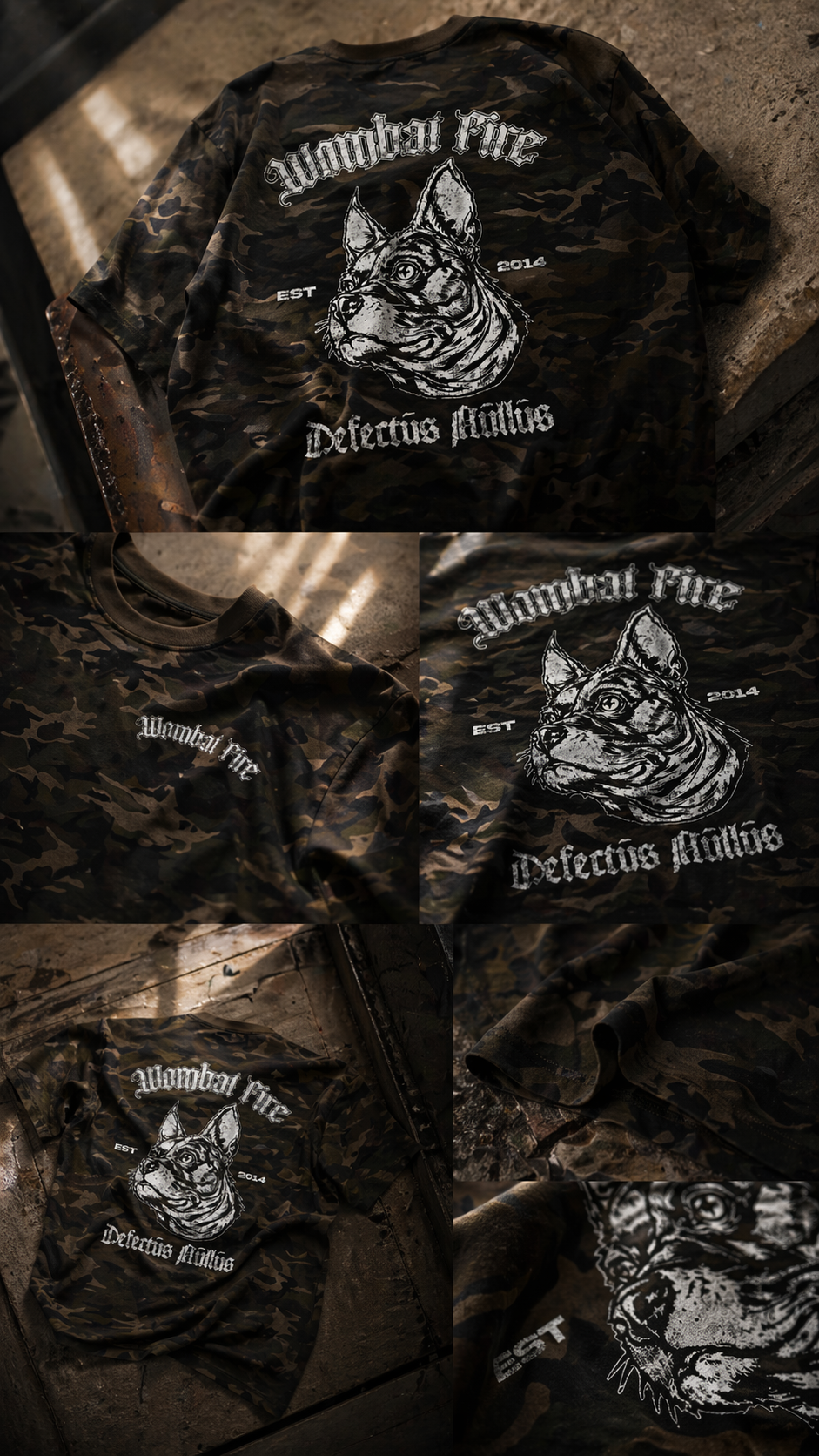 Wombat Fire "EVA" Unisex Camo Boxy T-Shirt