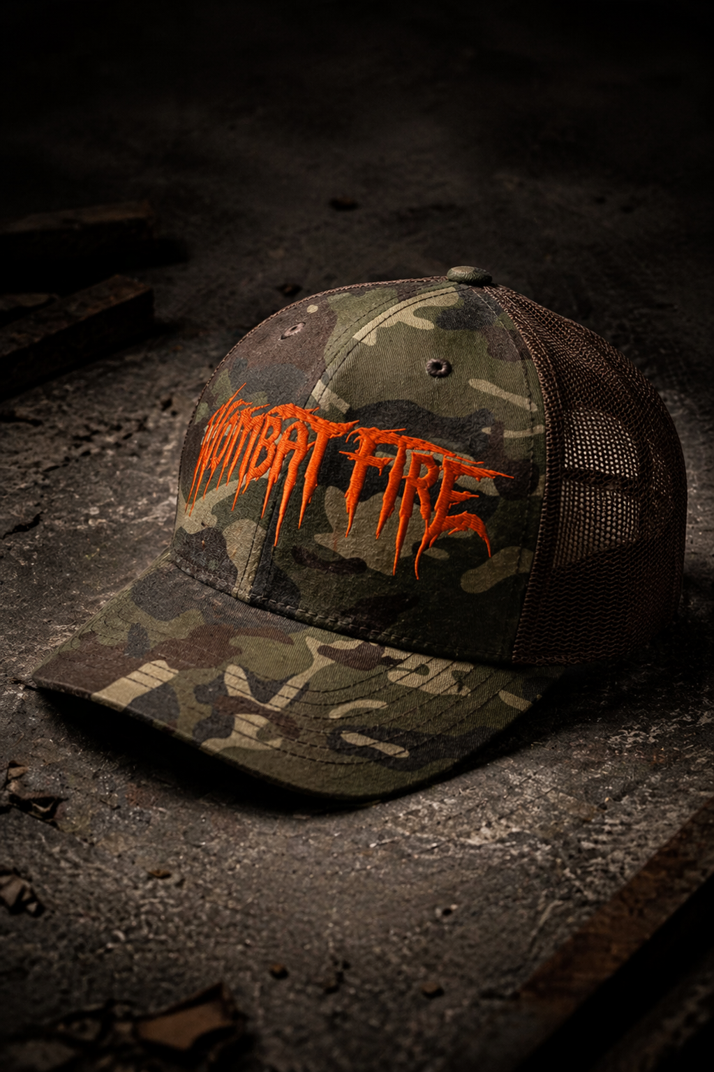 Wombat Fire FLAME Camouflage trucker hat