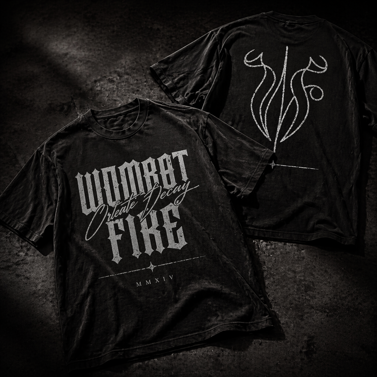 Wombat Fire "CREATE DECAY" Essential Cotton T-Shirt