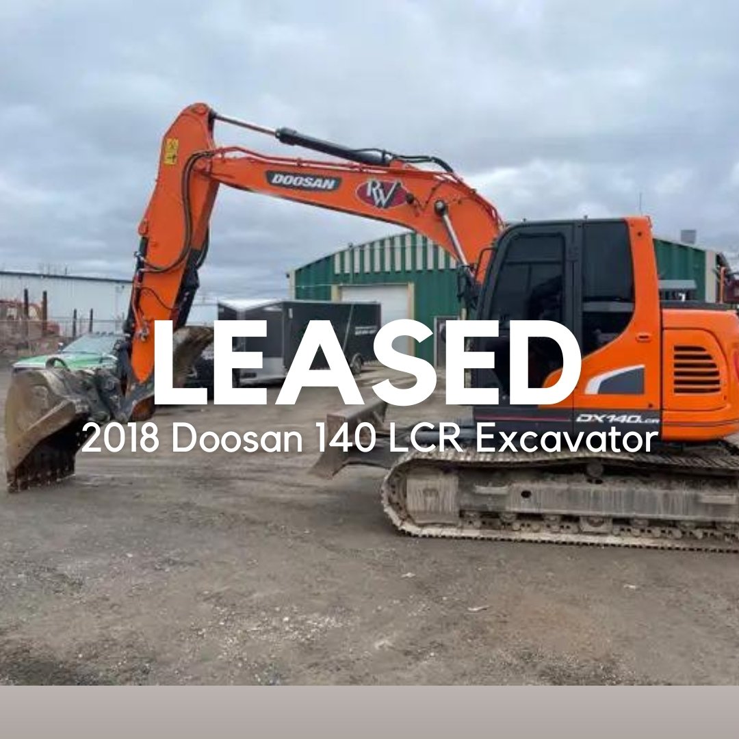 LOCAL Lease!

2018 Doosan 140 LCR Excavator
60 months
Private Sale 
Out of Province

Nicole Rice Leasing 
204-721-2501

#nicolericeleasing #equipmentleasing #localbroker #doosanexcavatorleasing #privatesaleleasing #constructionequipmentleasing #women