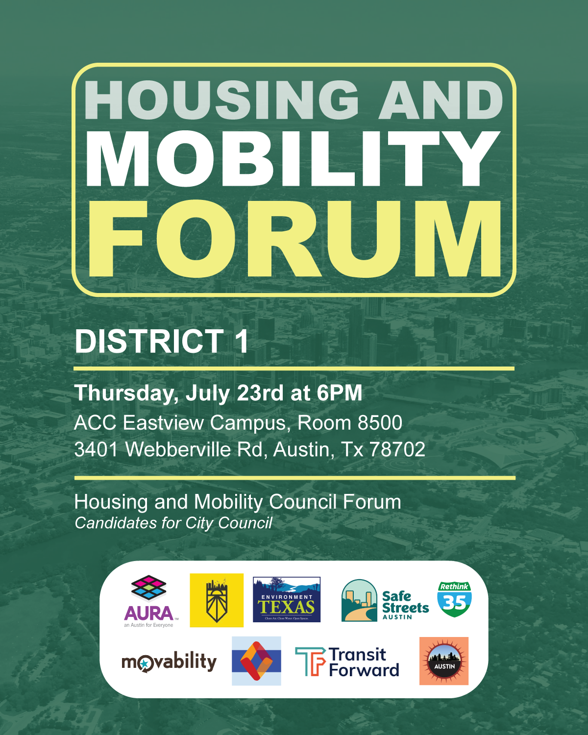 Housing & Mobility District 1 Council Forum