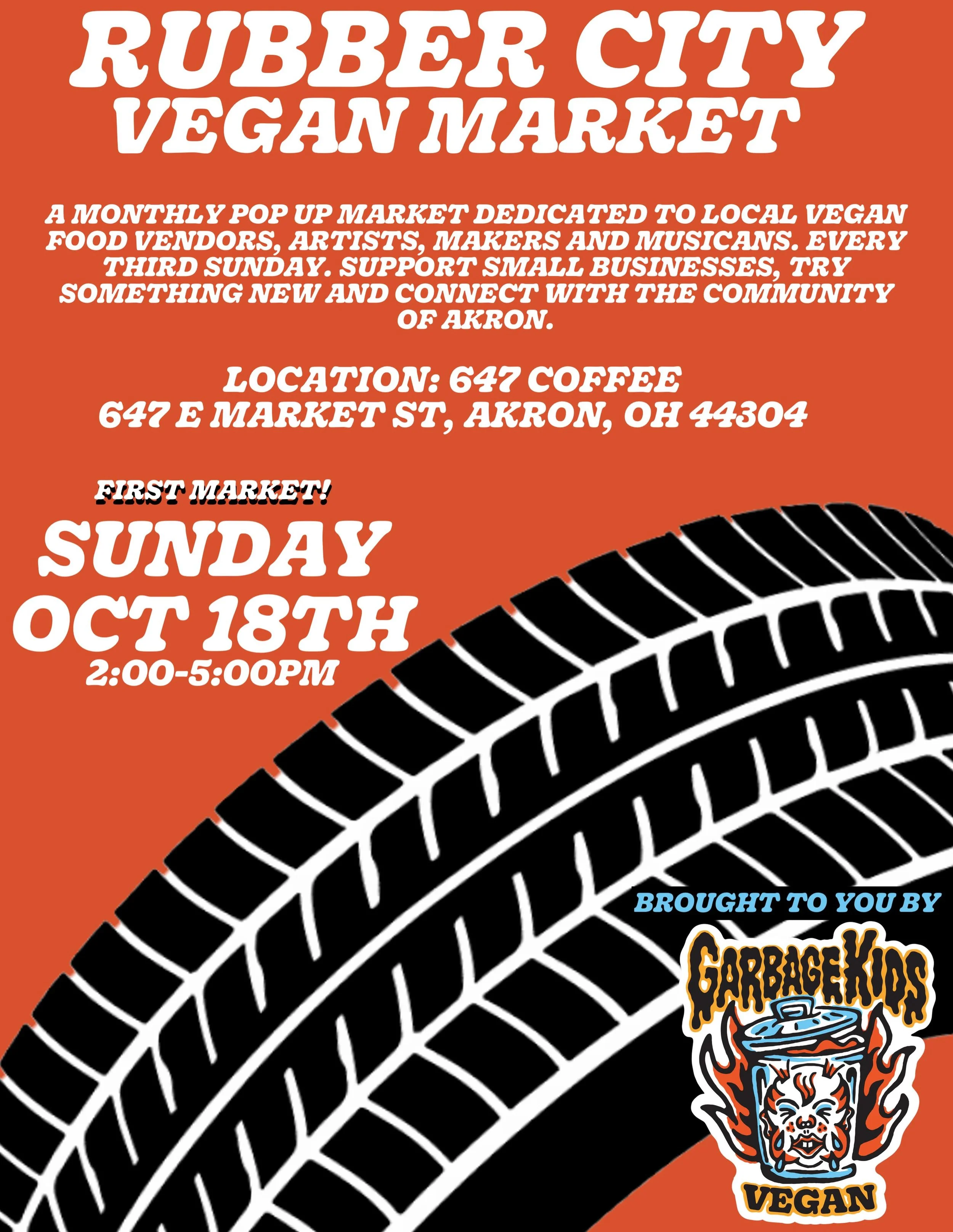Official flyer for the FIRST vegan pop up market happening at @647coffee . Vendors! There is still time to sign up for the event. Please see the link in the bio. Share around to your friends and family. We can&rsquo;t wait to see you in October!