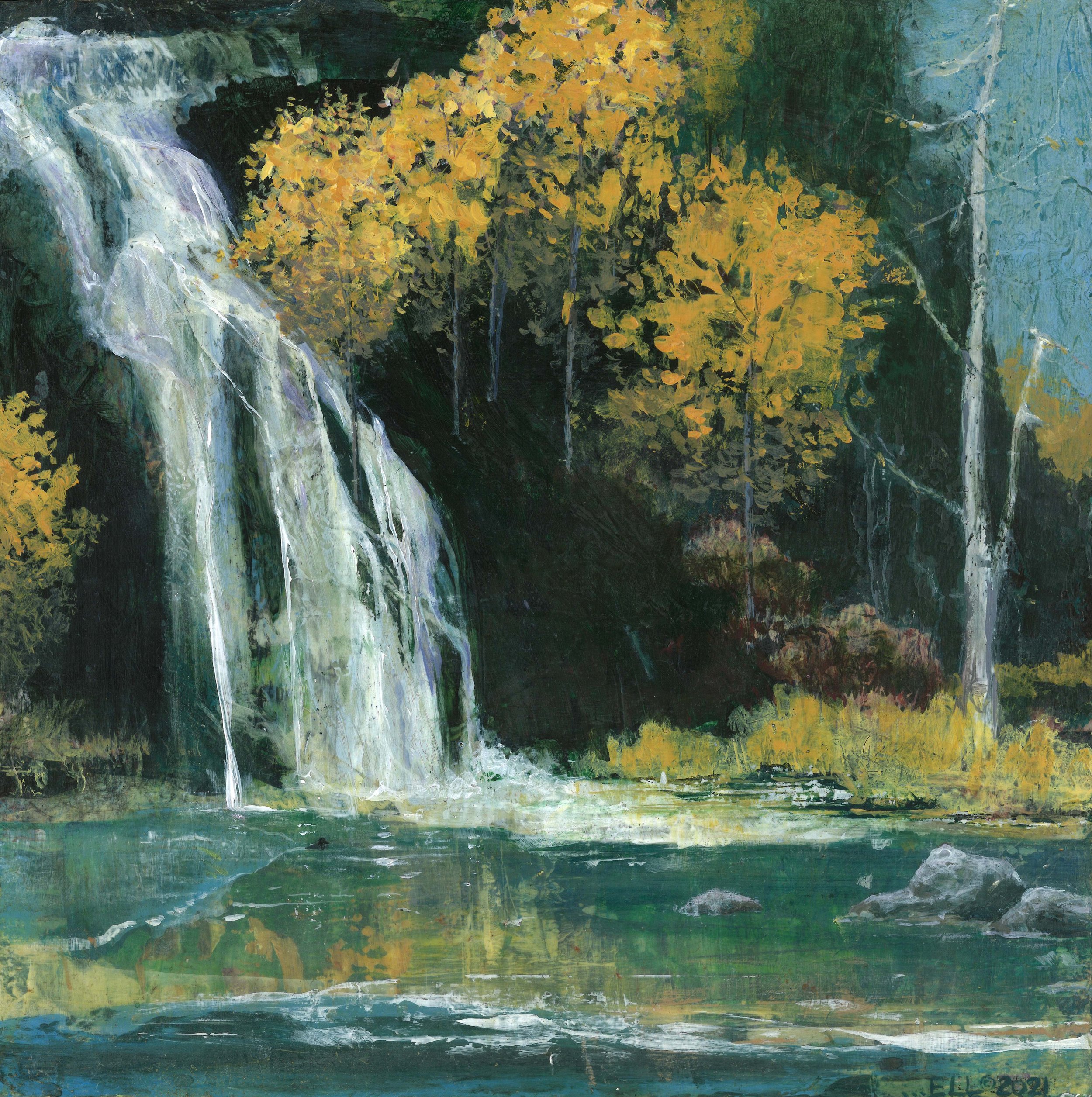 "Falls Study #10" | 12” x 12” | Acrylic | Original | 2021