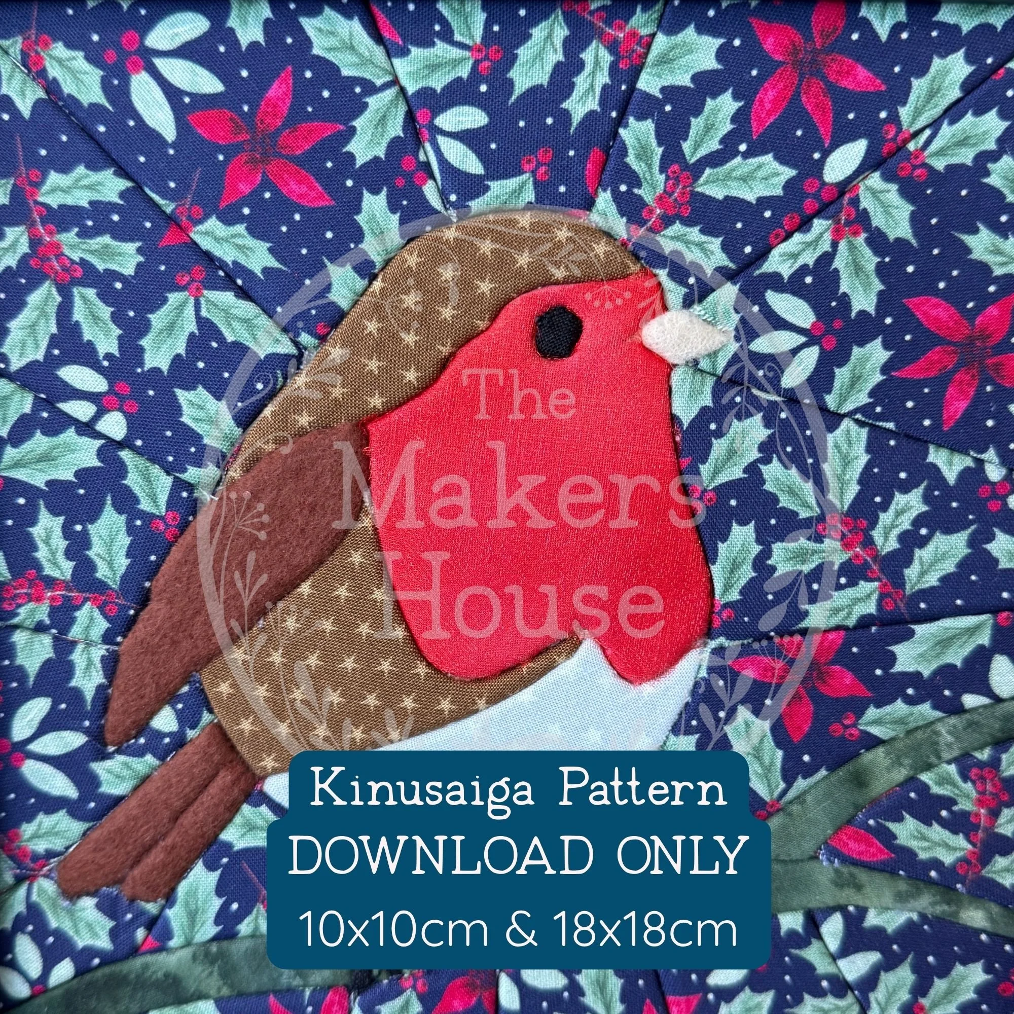 Kinusaiga Pattern - Robin  (10x10cm & 18x18cm)