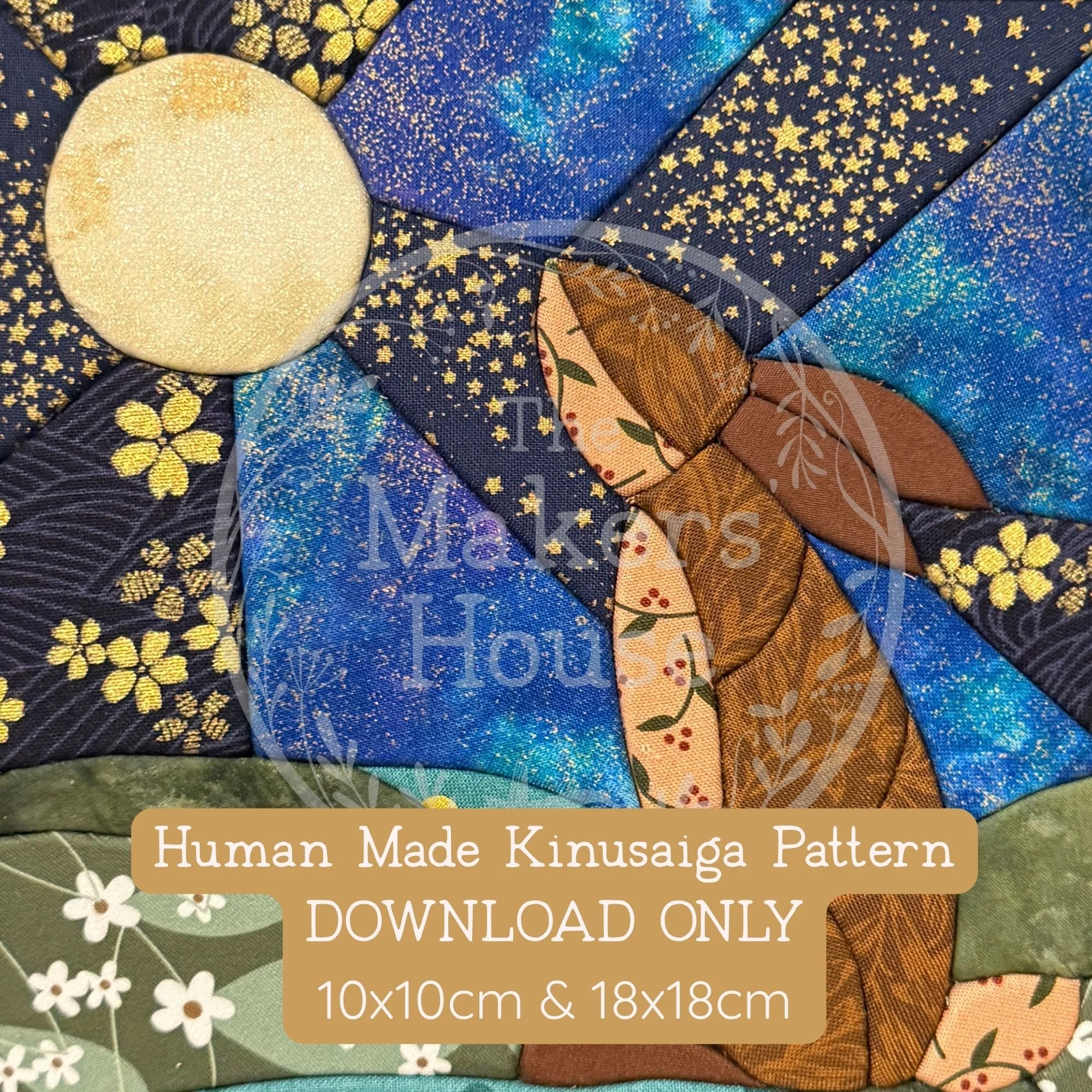 Kinusaiga Pattern - Moongazing Hare (10x10cm & 18x18cm)