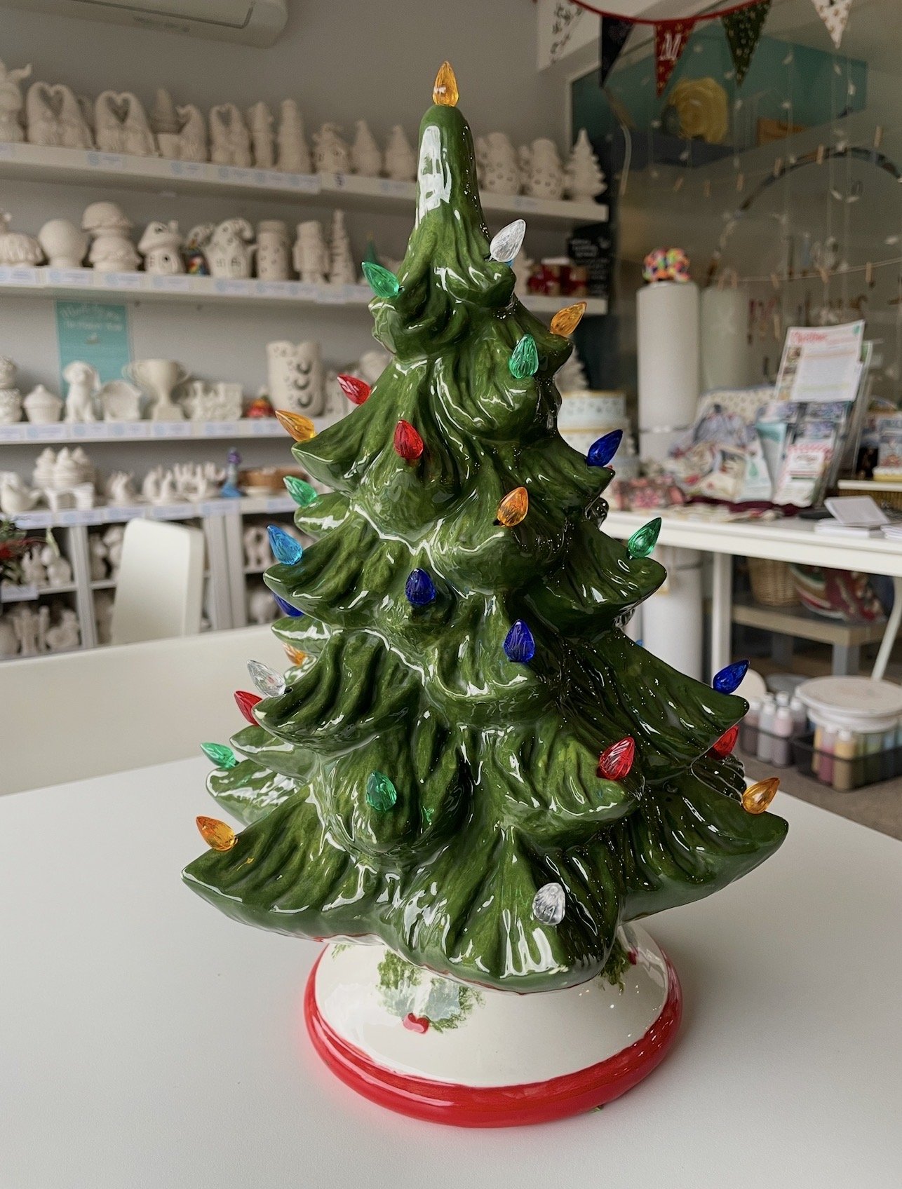 Vintage Ceramic Hand Painted Tree