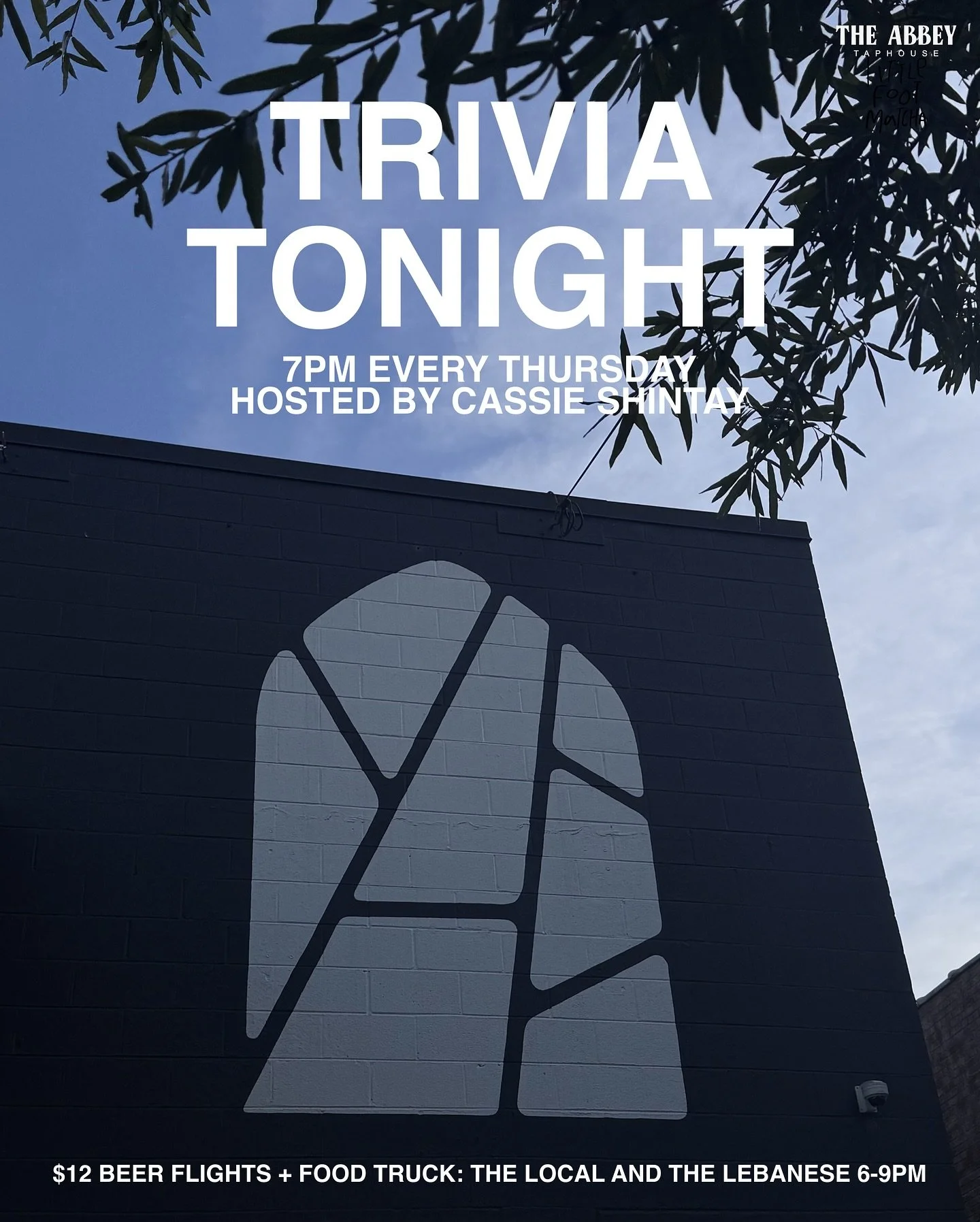T R I V I A  T O N I G H T 

7pm hosted by @cpshintay 
6-9pm @locallebanesefoodtruck