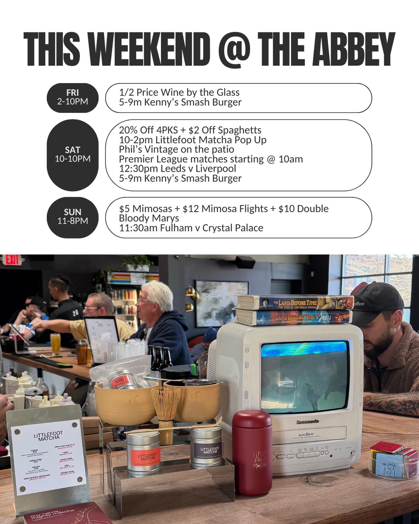 Reasons to leave the house this weekend: Grabbing a drink and staying warm at The Abbey 😉